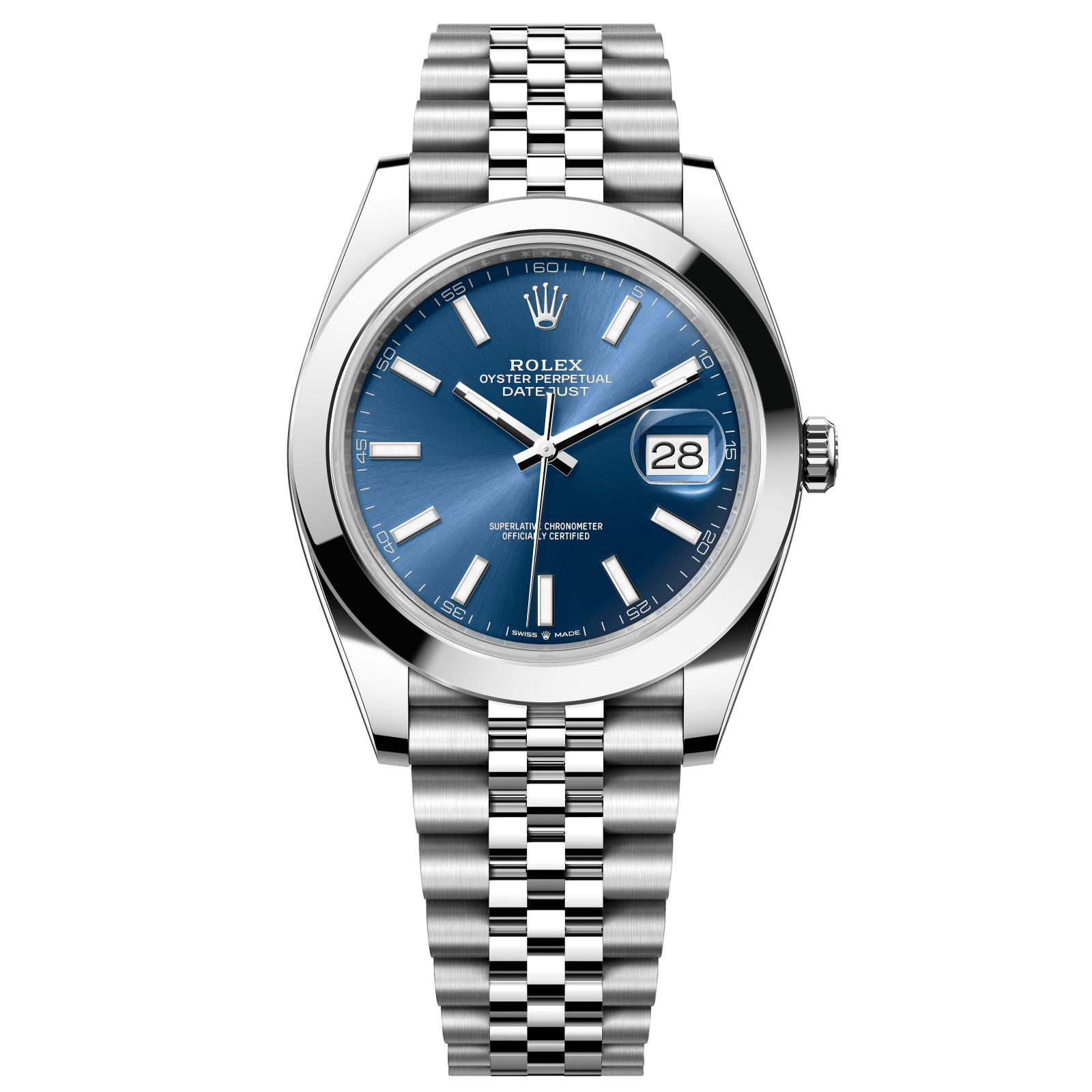 Rolex Datejust 41 41 mm Bright Blue Dial Oystersteel Jubilee Bracelet 126300-0002 - WATCHXNYC