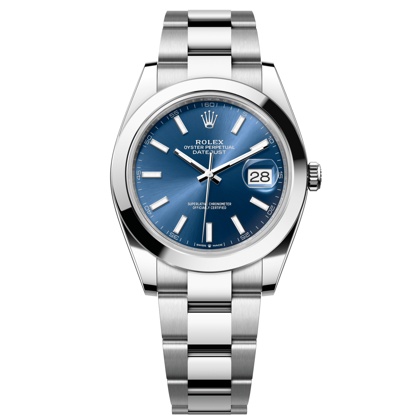 Rolex Datejust 41 41 mm Bright Blue Dial Oystersteel  Oyster Bracelet 126300-0001 - WATCHXNYC