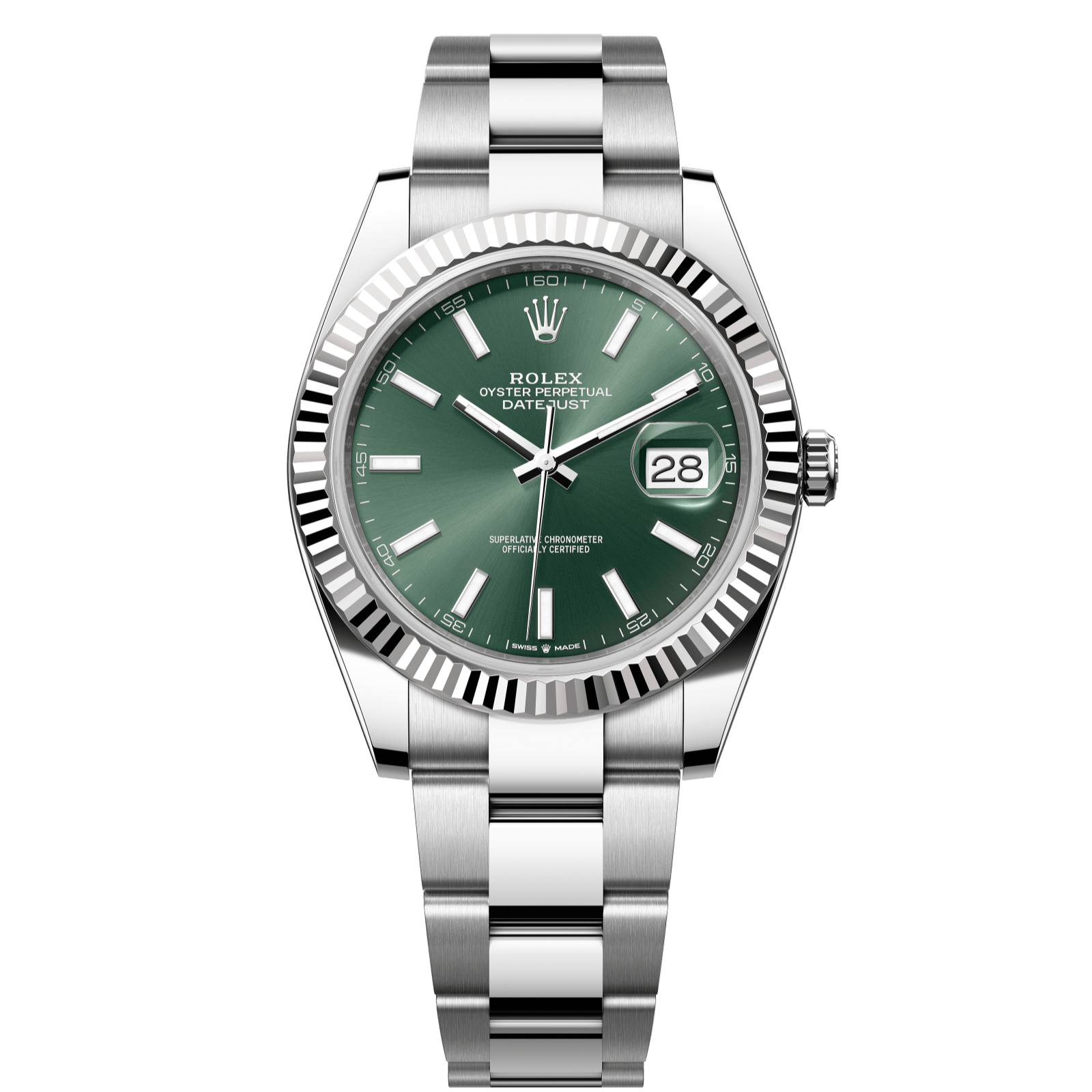 Rolex Datejust 41 41 mm Mint Green Dial Oystersteel and White Gold  Oyster Bracelet 126334-0027 - WATCHXNYC