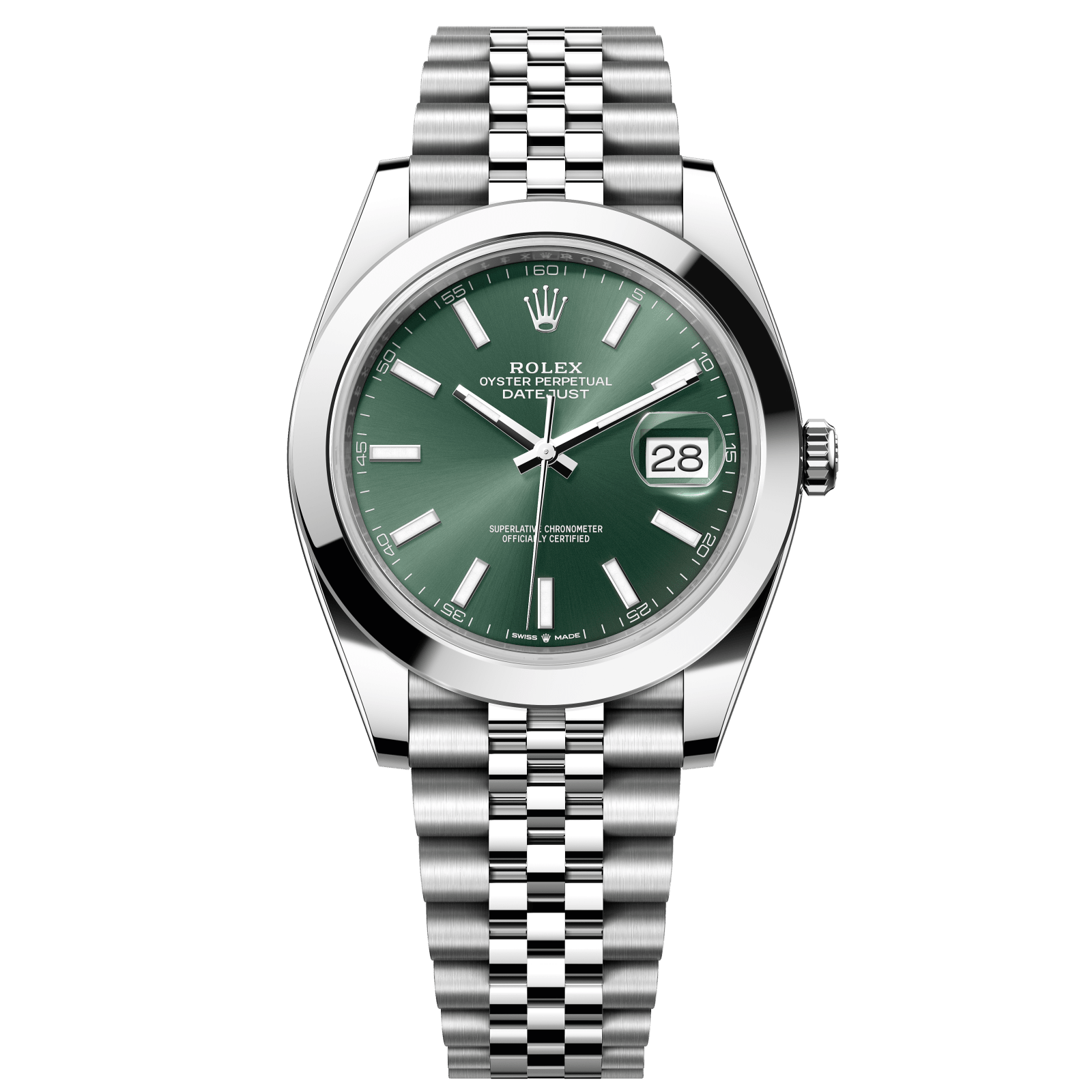 Rolex Datejust 41 41 mm Mint Green Dial Oystersteel Jubilee Bracelet 126300-0020 - WATCHXNYC