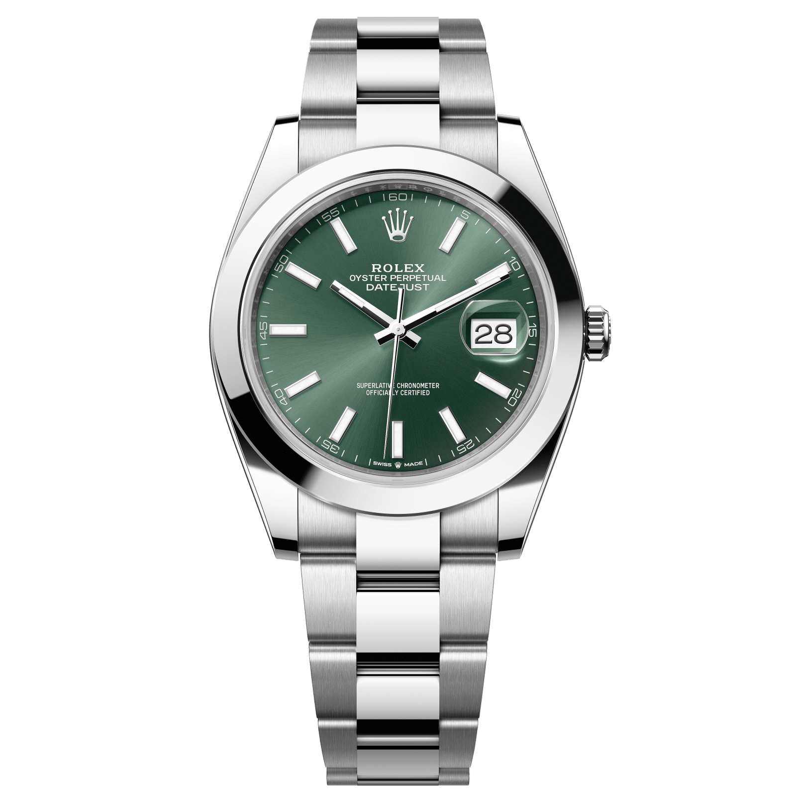 Rolex Datejust 41 41 mm Mint Green Dial Oystersteel  Oyster Bracelet 126300-0019 - WATCHXNYC