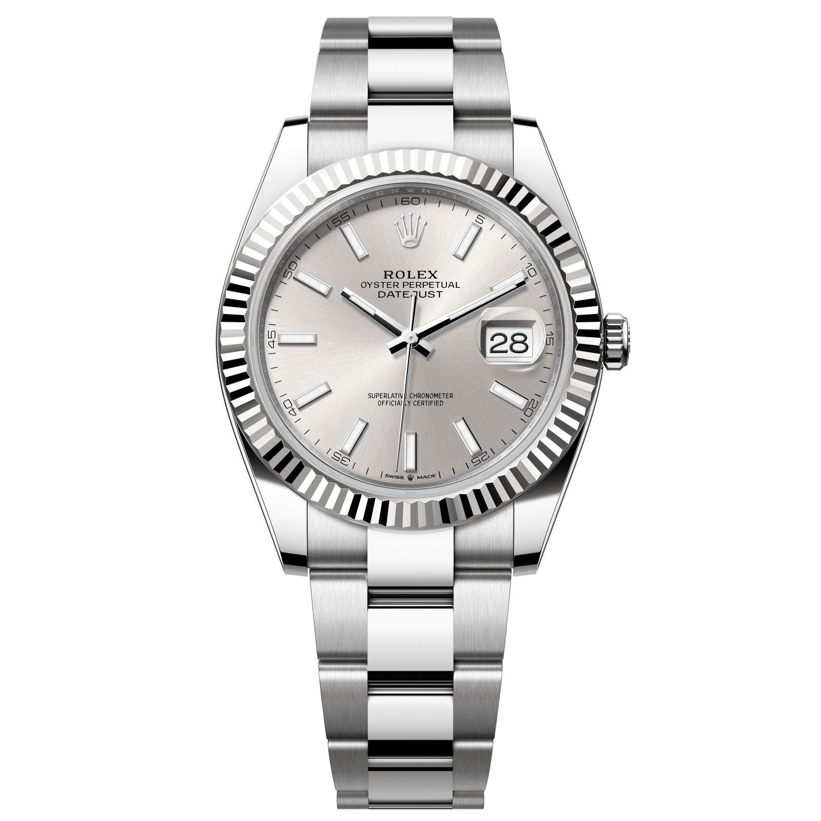 Rolex Datejust 41 41 mm Silver Dial Oystersteel and White Gold Oyster Bracelet 126334-0003 - WATCHXNYC