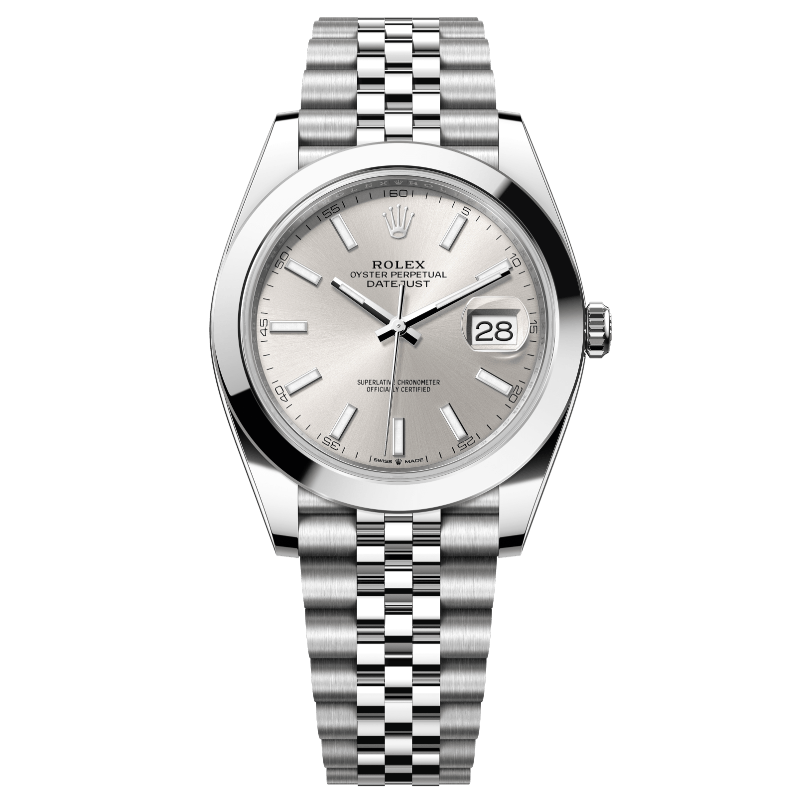 Rolex Datejust 41 41 mm Silver Dial Oystersteel Jubilee Bracelet 126300-0004 - WATCHXNYC