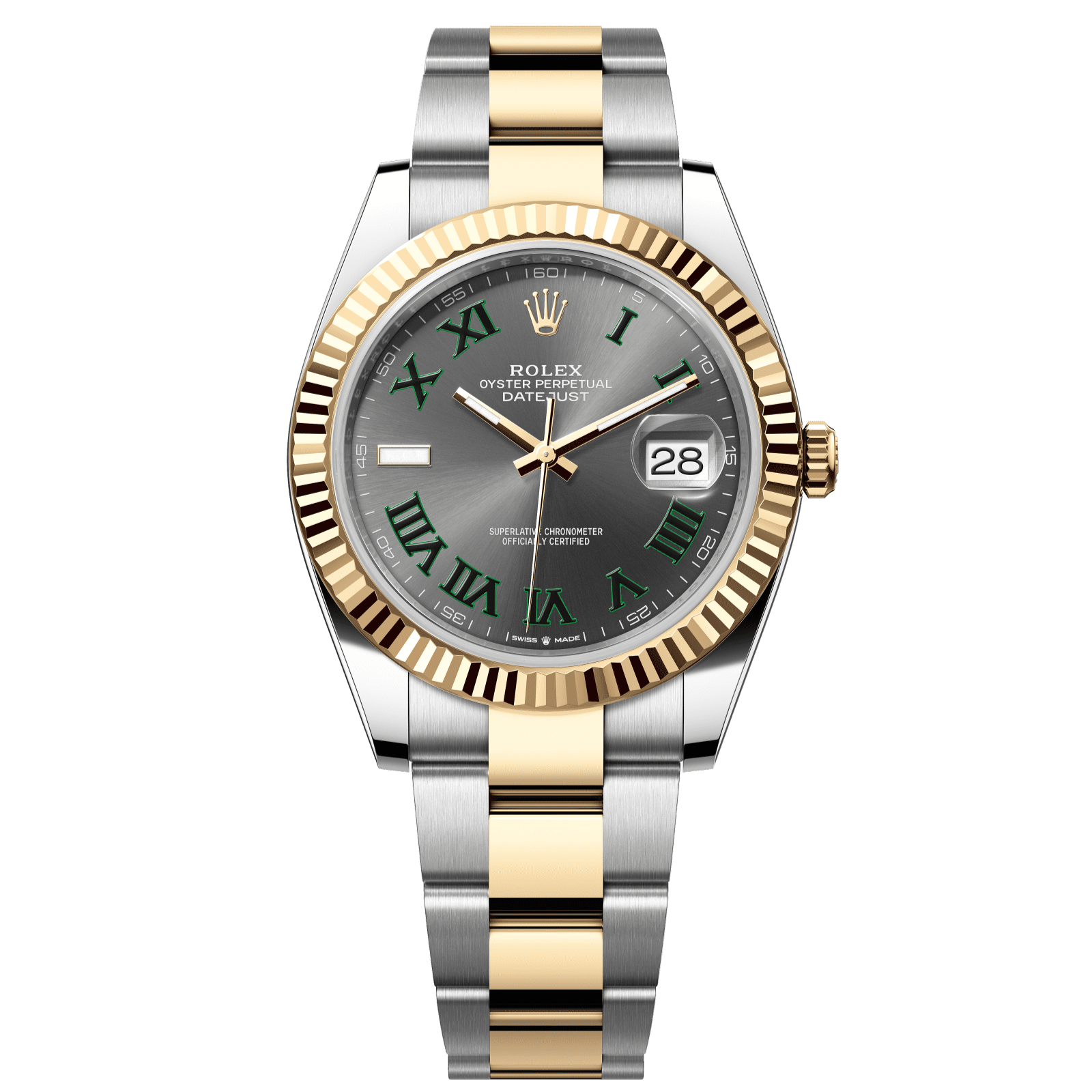 Rolex Datejust 41 41 mm Slate  Dial Oystersteel and 18k Yellow Gold Oyster Bracelet 126333-0019 - WATCHXNYC