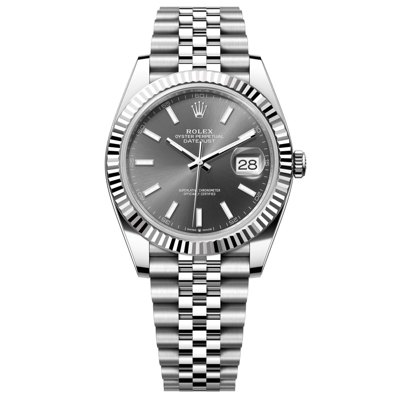 Rolex Datejust 41 41 mm Slate  Dial Oystersteel and White Gold Jubilee Bracelet 126334-0014 - WATCHXNYC