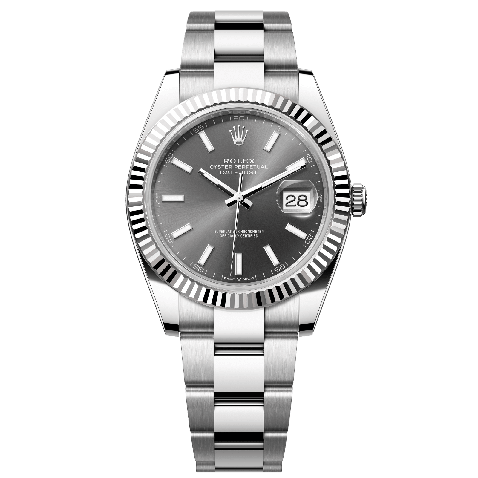 Rolex Datejust 41 41 mm Slate  Dial Oystersteel and White Gold  Oyster Bracelet 126334-0013 - WATCHXNYC