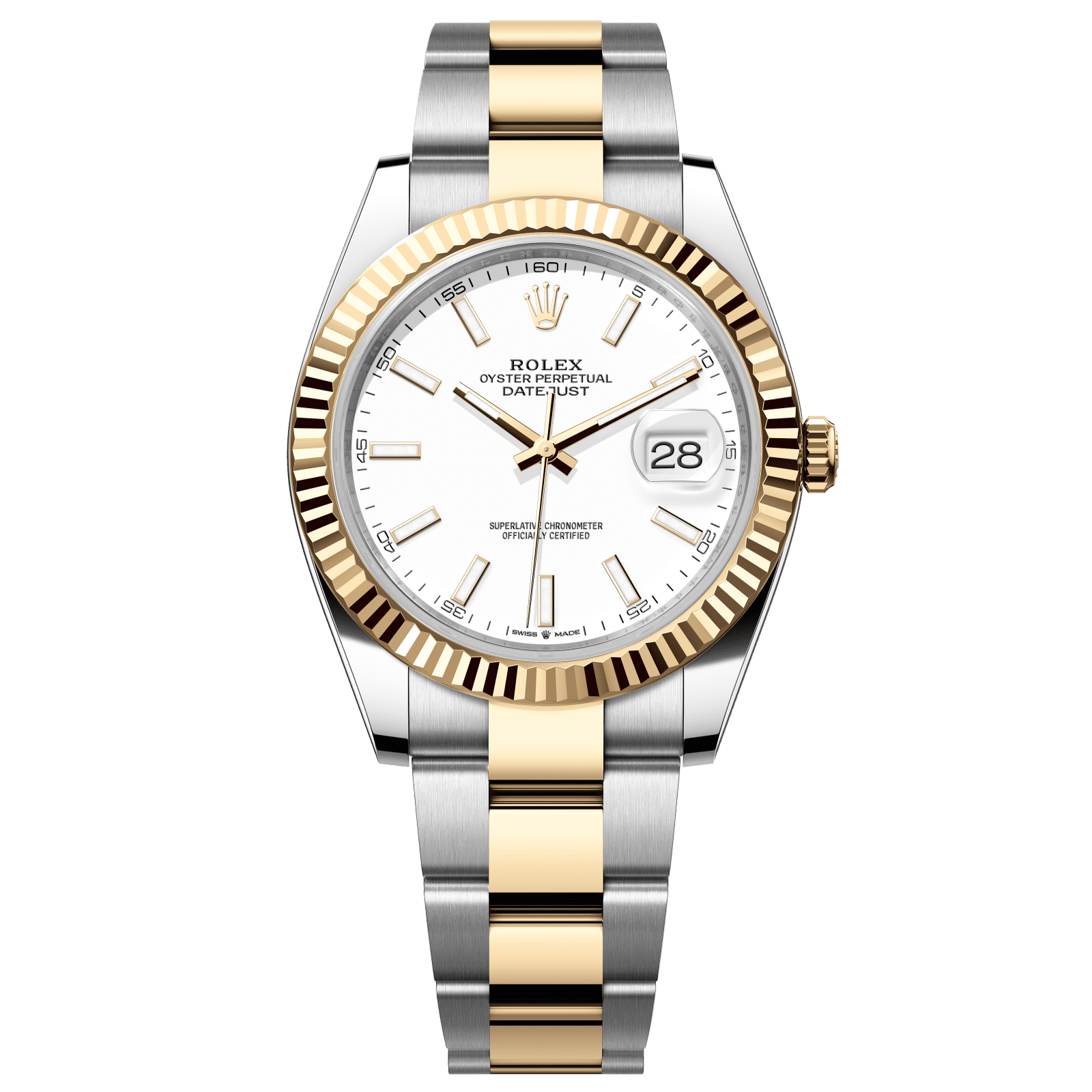Rolex Datejust 41 41 mm White  Dial Oystersteel and 18k Yellow Gold Oyster Bracelet 126333-0015 - WATCHXNYC