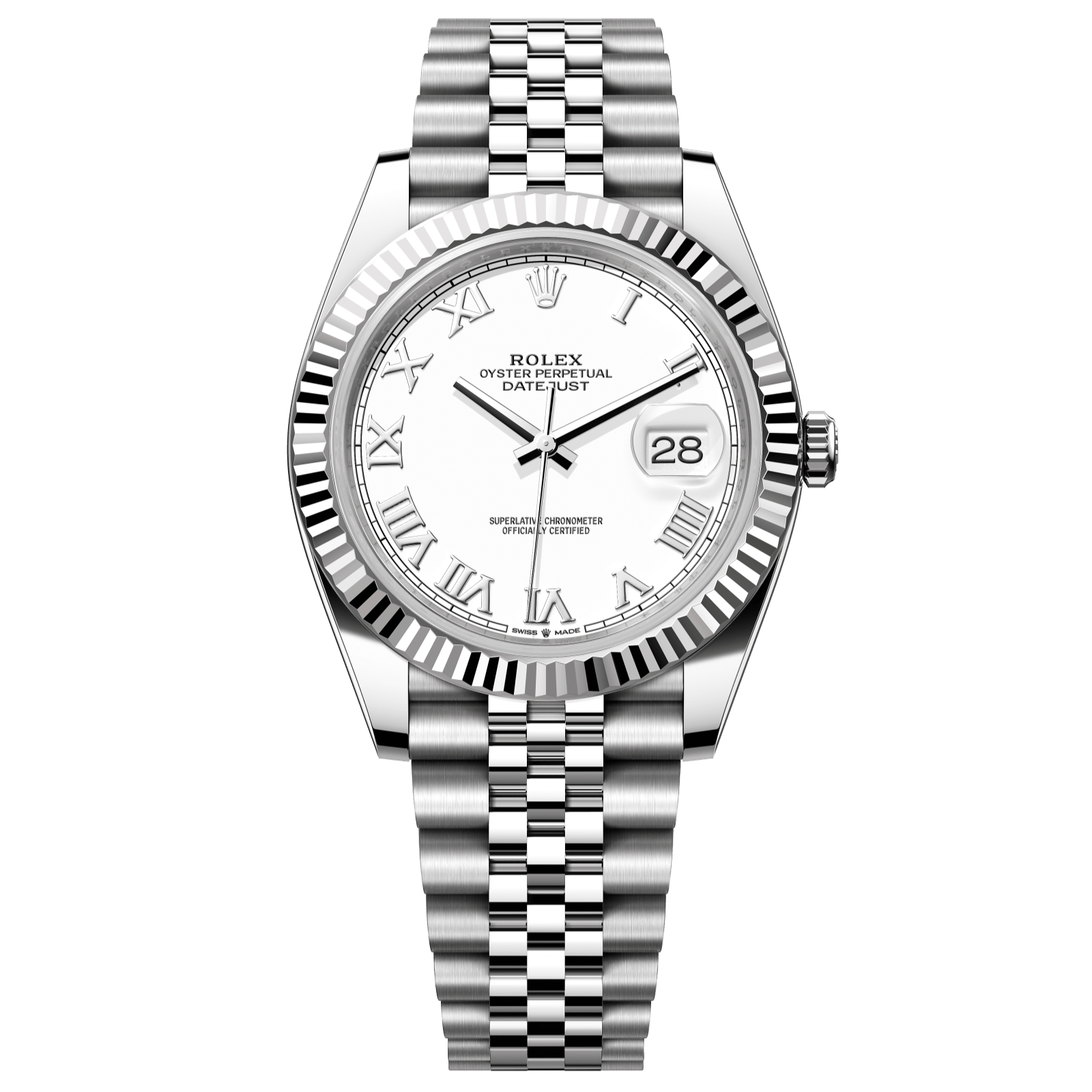 Rolex Datejust 41 41 mm White Dial Oystersteel and White Gold Jubilee Bracelet 126334-0024 - WATCHXNYC