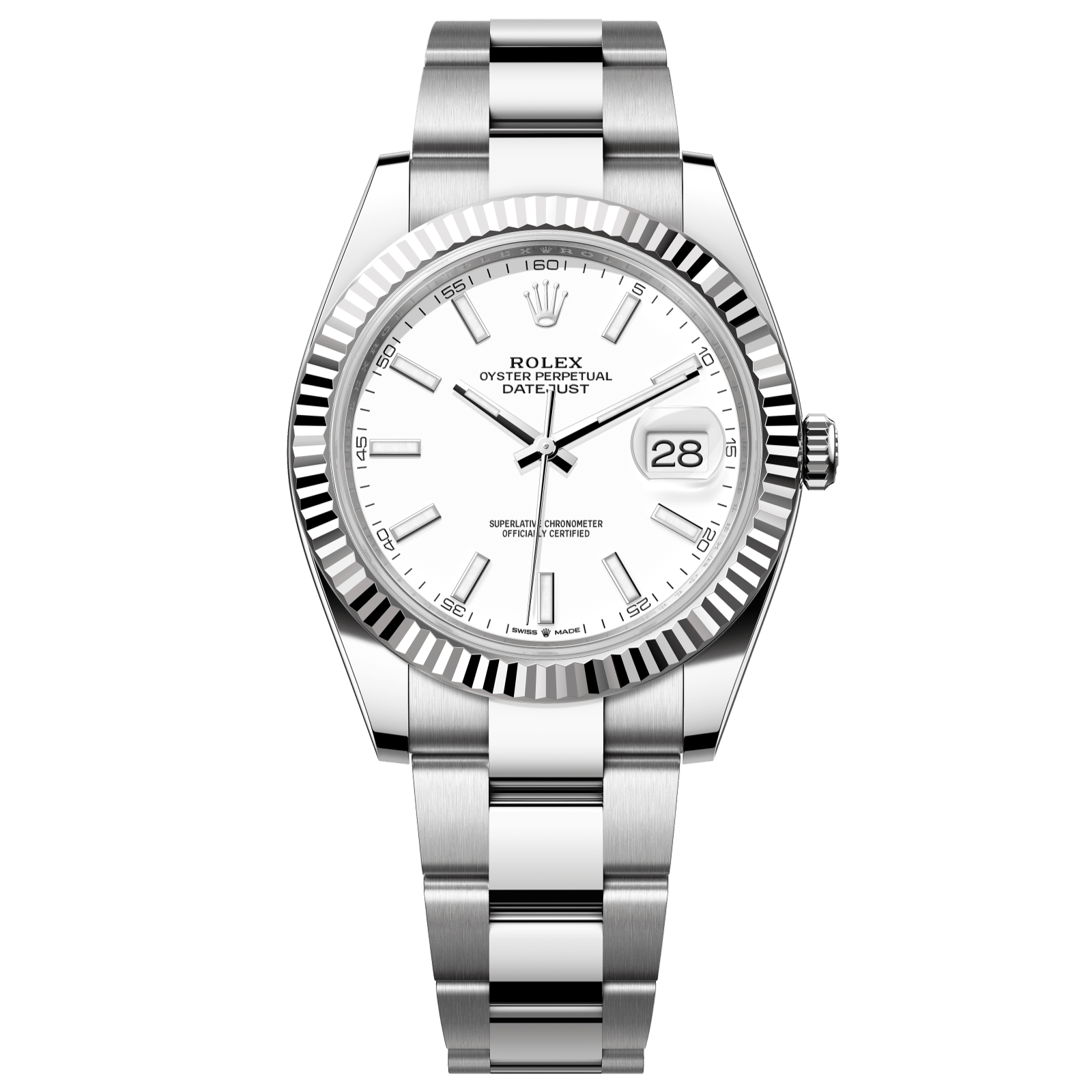 Rolex Datejust 41 41 mm White Dial Oystersteel and White Gold Oyster Bracelet 126334-0009 - WATCHXNYC