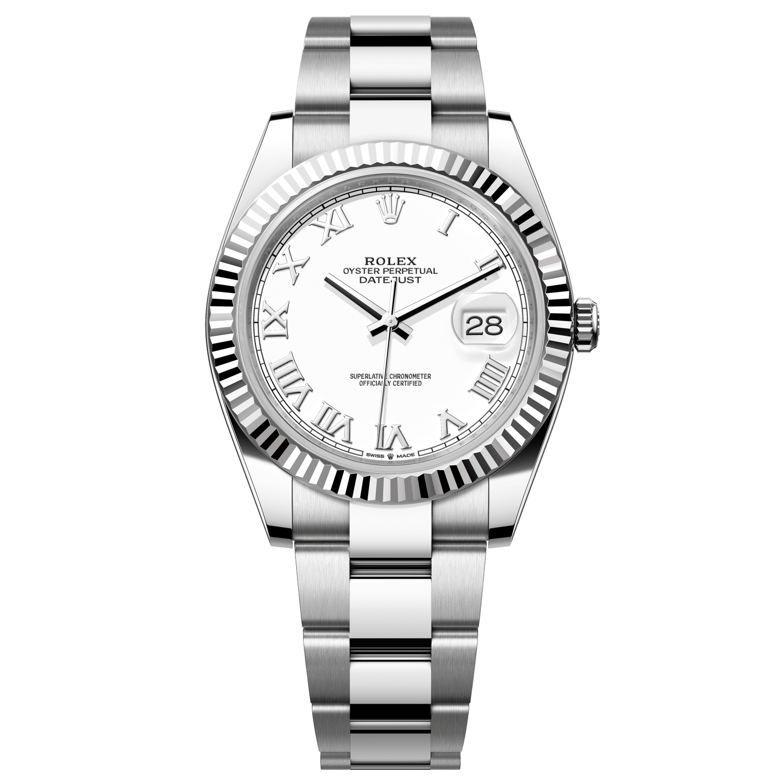 Rolex Datejust 41 41 mm White Dial Oystersteel and White Gold Oyster Bracelet 126334-0023 - WATCHXNYC