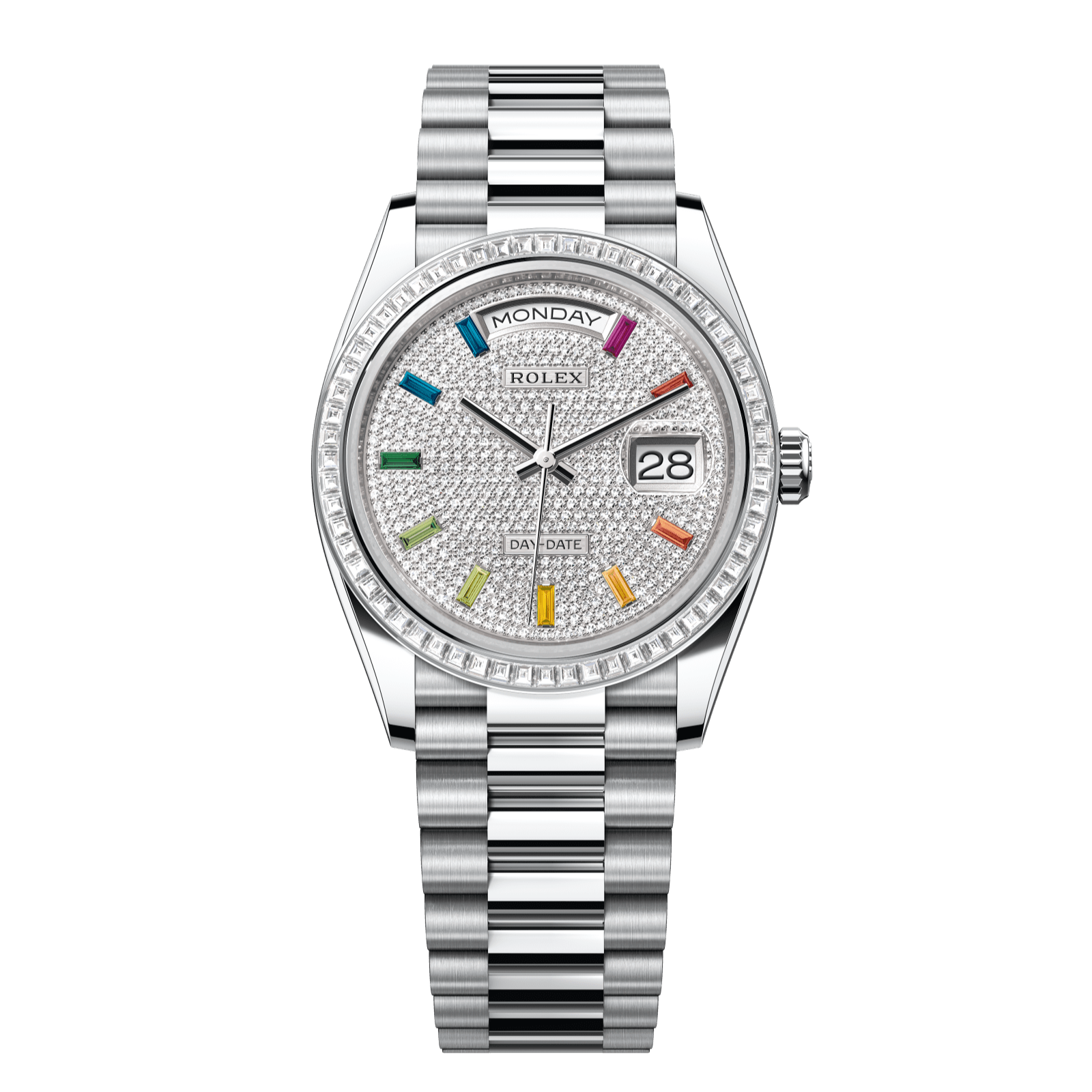 Rolex Day-Date 36 36 mm Diamond-Paved Dial Platinum President Bracelet 128396tbr-0006 - WATCHXNYC