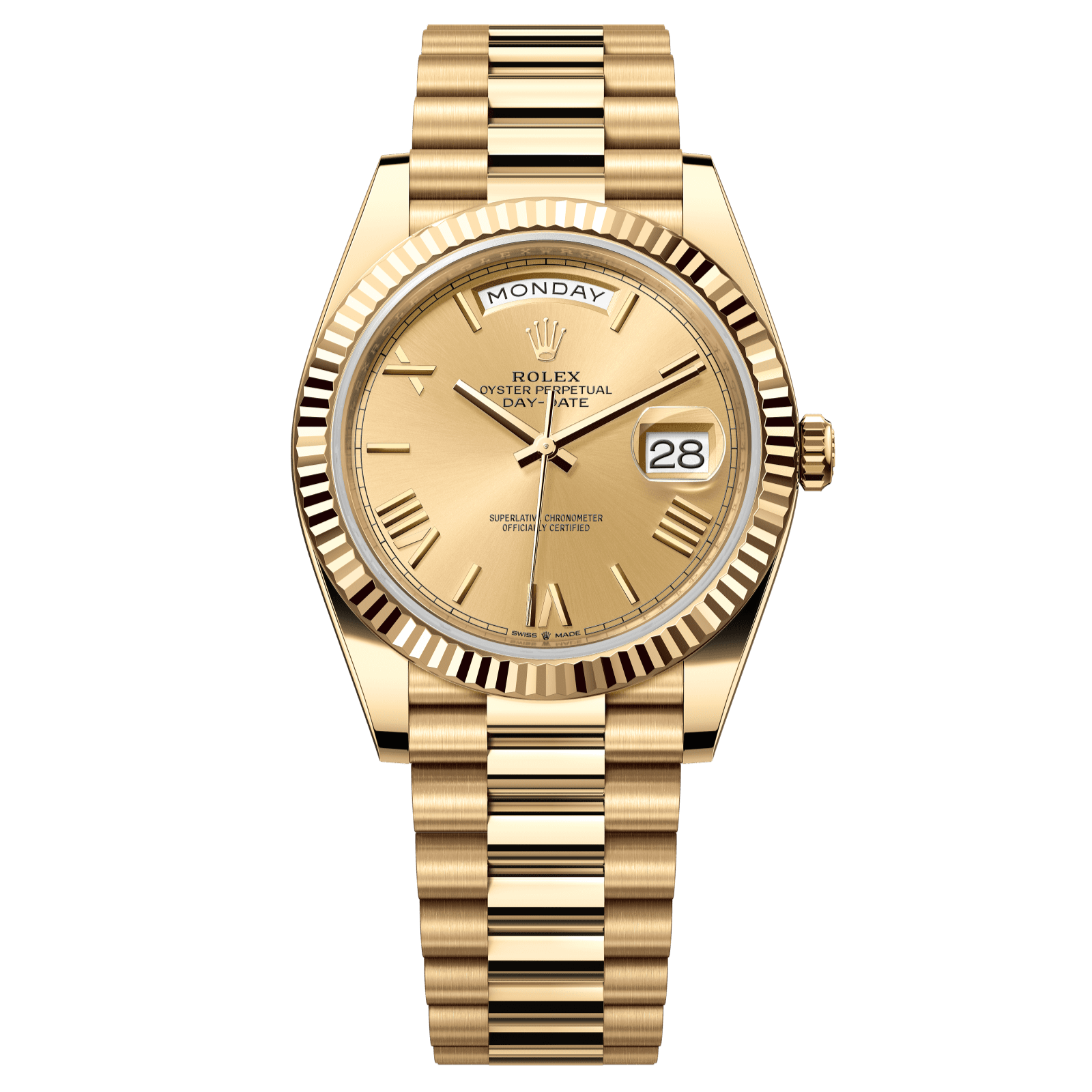 Rolex Day-Date 40 40 mm Champagne-Colour Dial 18k Yellow Gold President Bracelet 228238-0006 - WATCHXNYC