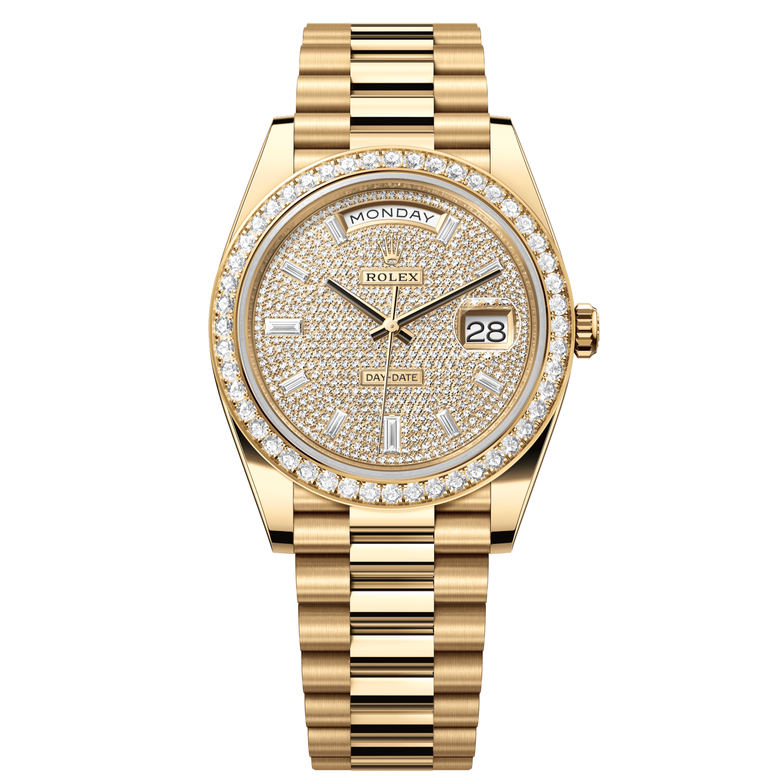 Rolex Day-Date 40 40 mm Diamond-Paved Dial 18k Yellow Gold President Bracelet 228348rbr-0037 - WATCHXNYC