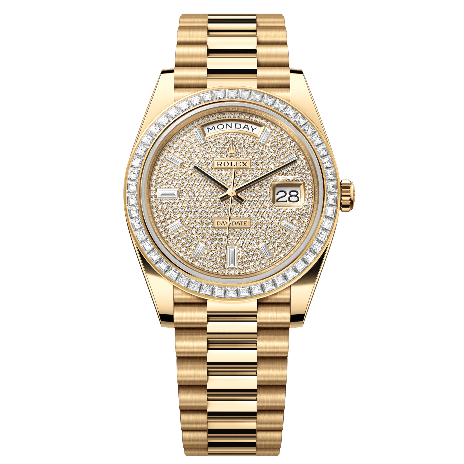 Rolex Day-Date 40 40 mm Diamond-Paved Dial 18k Yellow Gold President Bracelet 228398tbr-0036 - WATCHXNYC