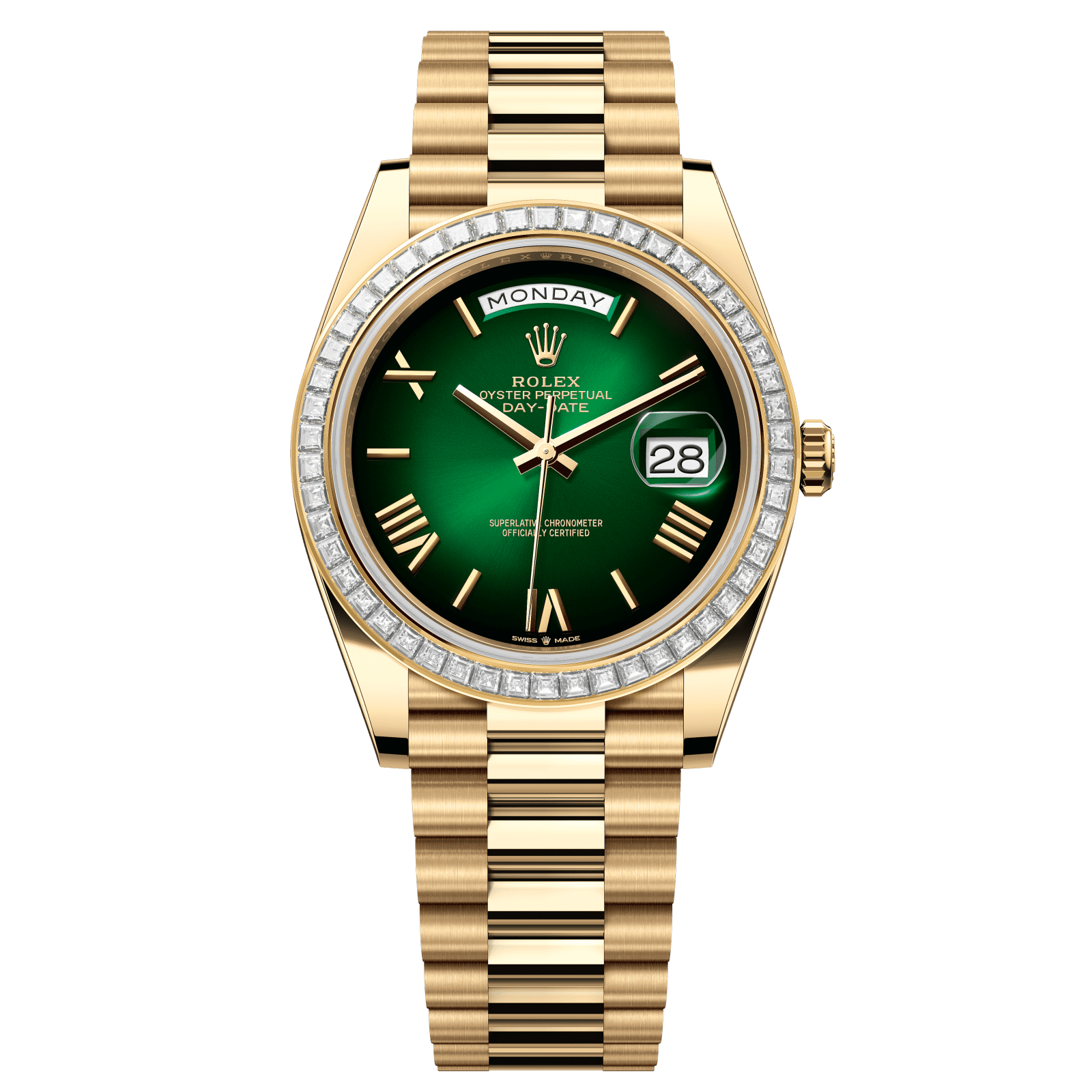 Rolex Day-Date 40 40 mm Green OmbrÈ Dial with Diamonds 18k Yellow Gold President Bracelet 228398tbr-0042 - WATCHXNYC