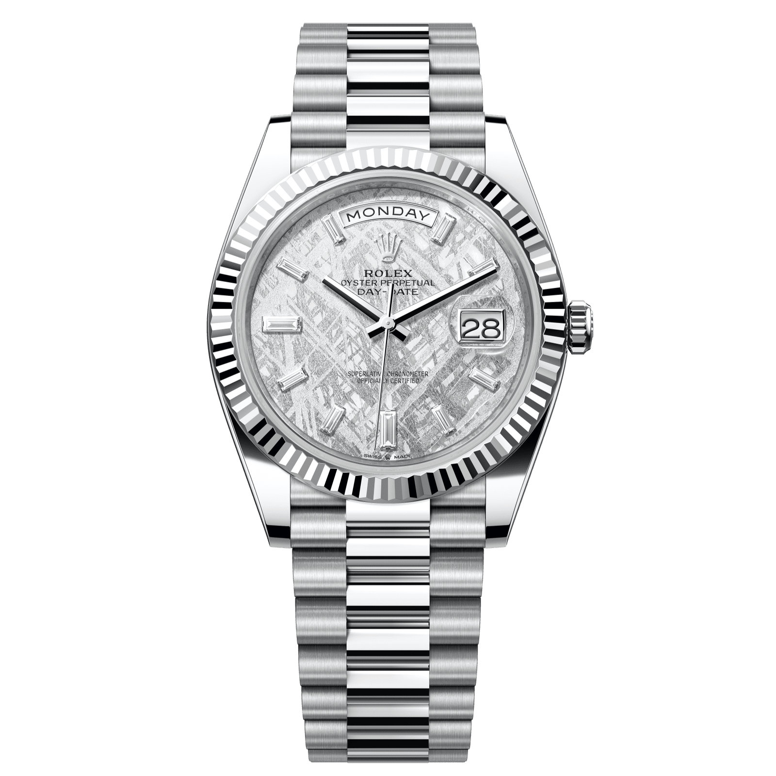 Rolex Day-Date 40 40 mm Meteorite Set With Diamonds Dial Platinum President Bracelet 228236-0011 - WATCHXNYC