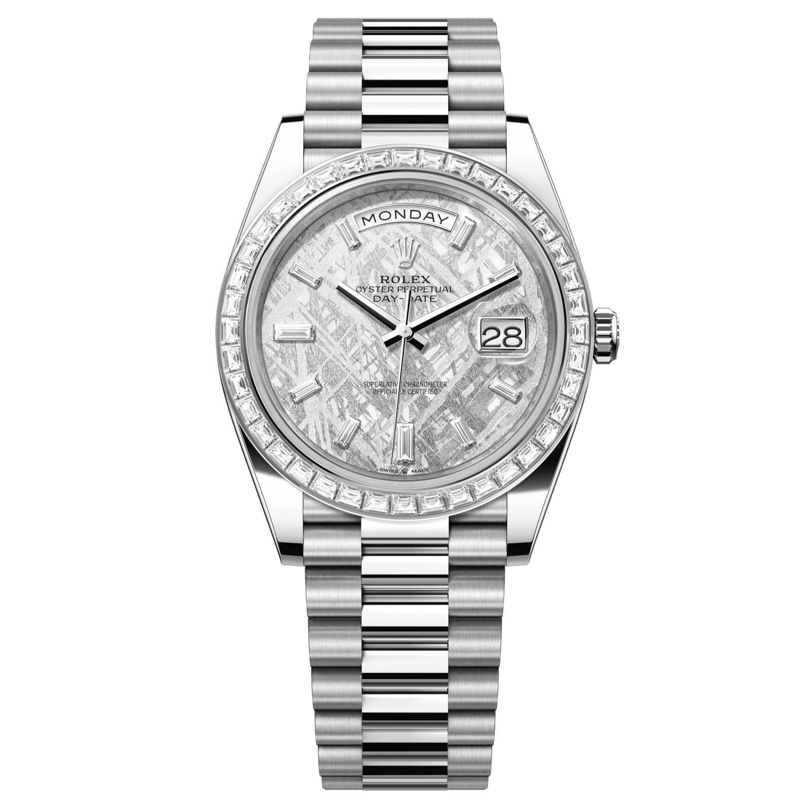Rolex Day-Date 40 40 mm Meteorite Set With Diamonds Dial Platinum President Bracelet 228396tbr-0027 - WATCHXNYC