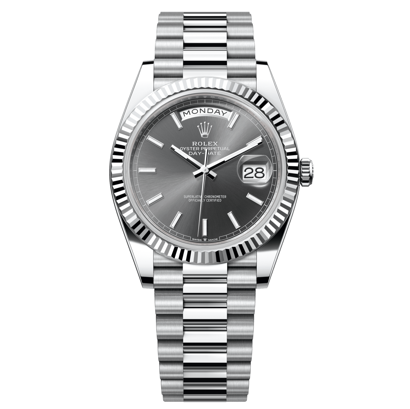Rolex Day-Date 40 40 mm Slate  Dial Platinum President Bracelet 228236-0013 - WATCHXNYC