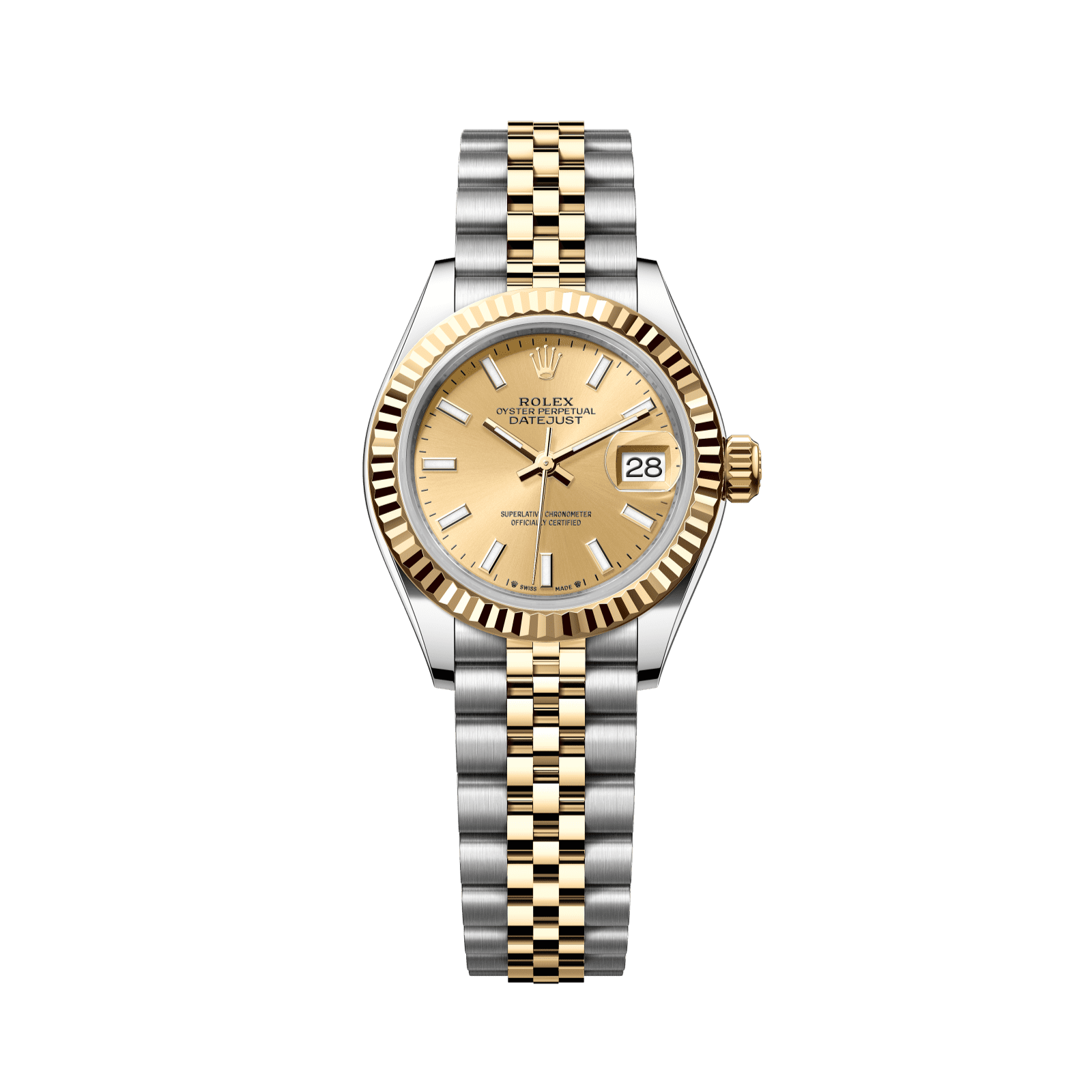 Rolex Lady-Datejust 28 mm Champagne-Colour Dial Oystersteel and 18k Yellow Gold Jubilee Bracelet 279173-0001 - WATCHXNYC
