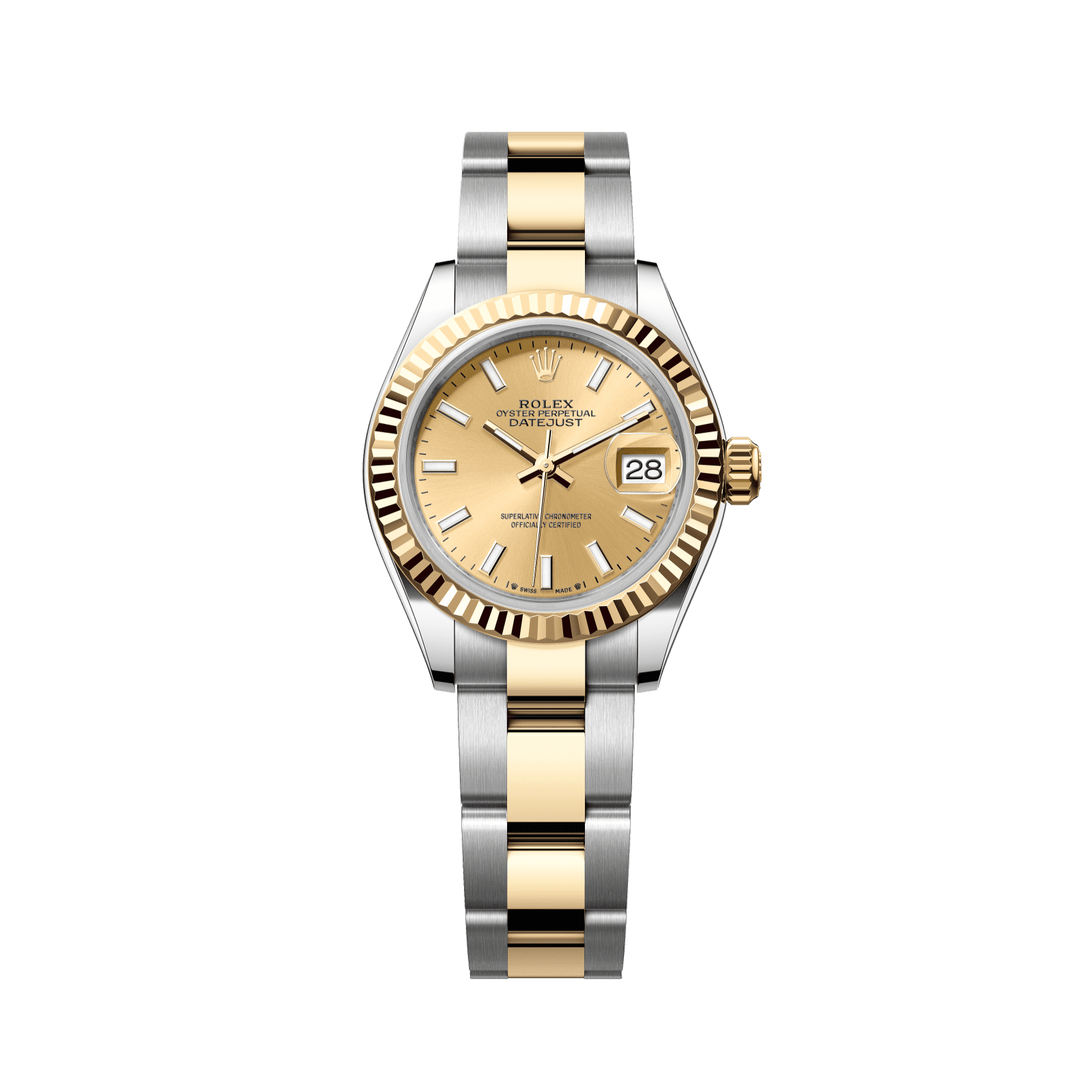 Rolex Lady-Datejust 28 mm Champagne-Colour Dial Oystersteel and 18k Yellow Gold Oyster Bracelet 279173-0002 - WATCHXNYC