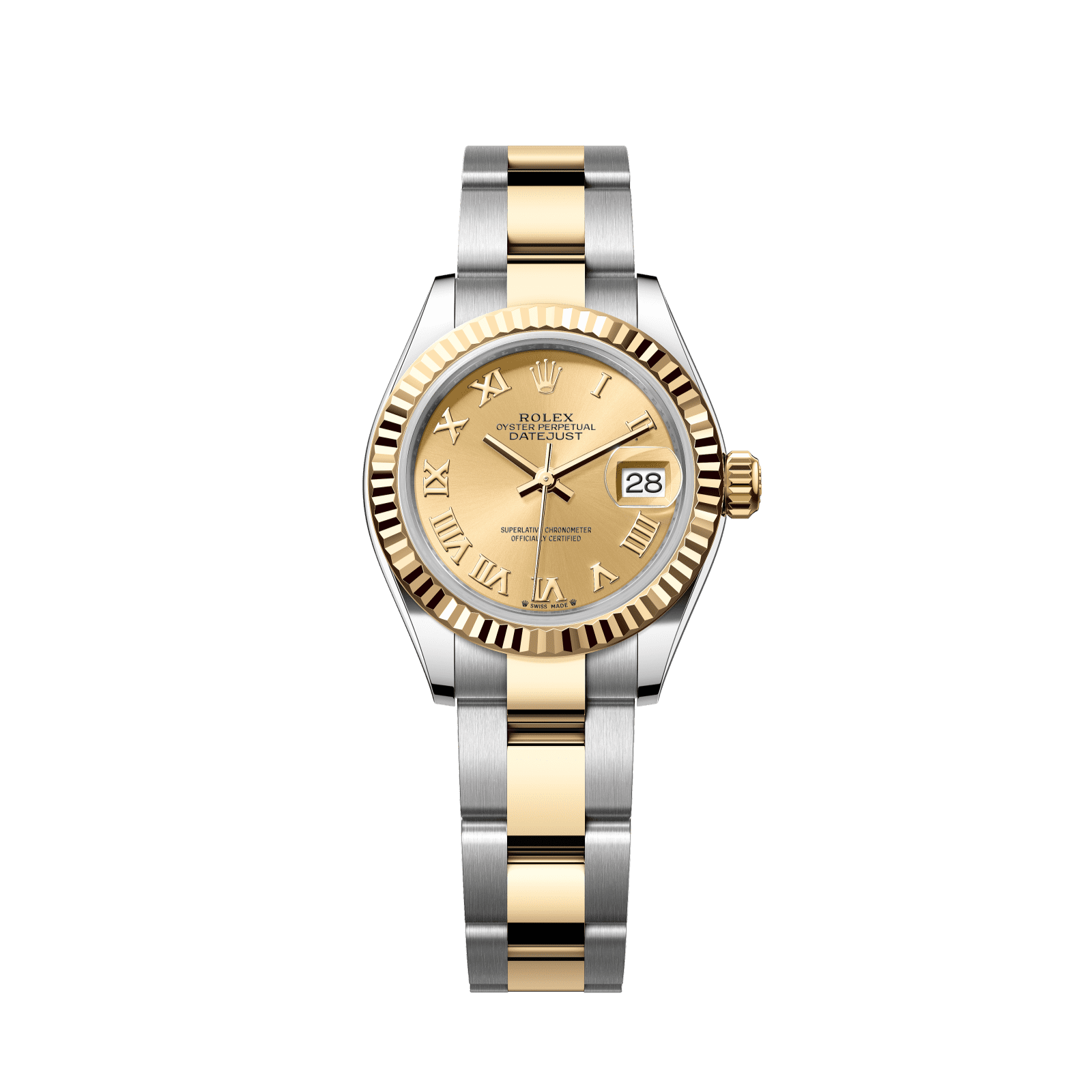 Rolex Lady-Datejust 28 mm Champagne-Colour Dial Oystersteel and 18k Yellow Gold Oyster Bracelet 279173-0010 - WATCHXNYC