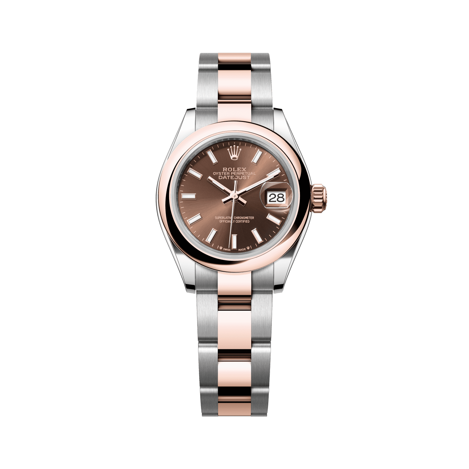 Rolex Lady-Datejust 28 mm Chocolate Dial Oystersteel and Everose Gold Oyster Bracelet 279161-0018 - WATCHXNYC