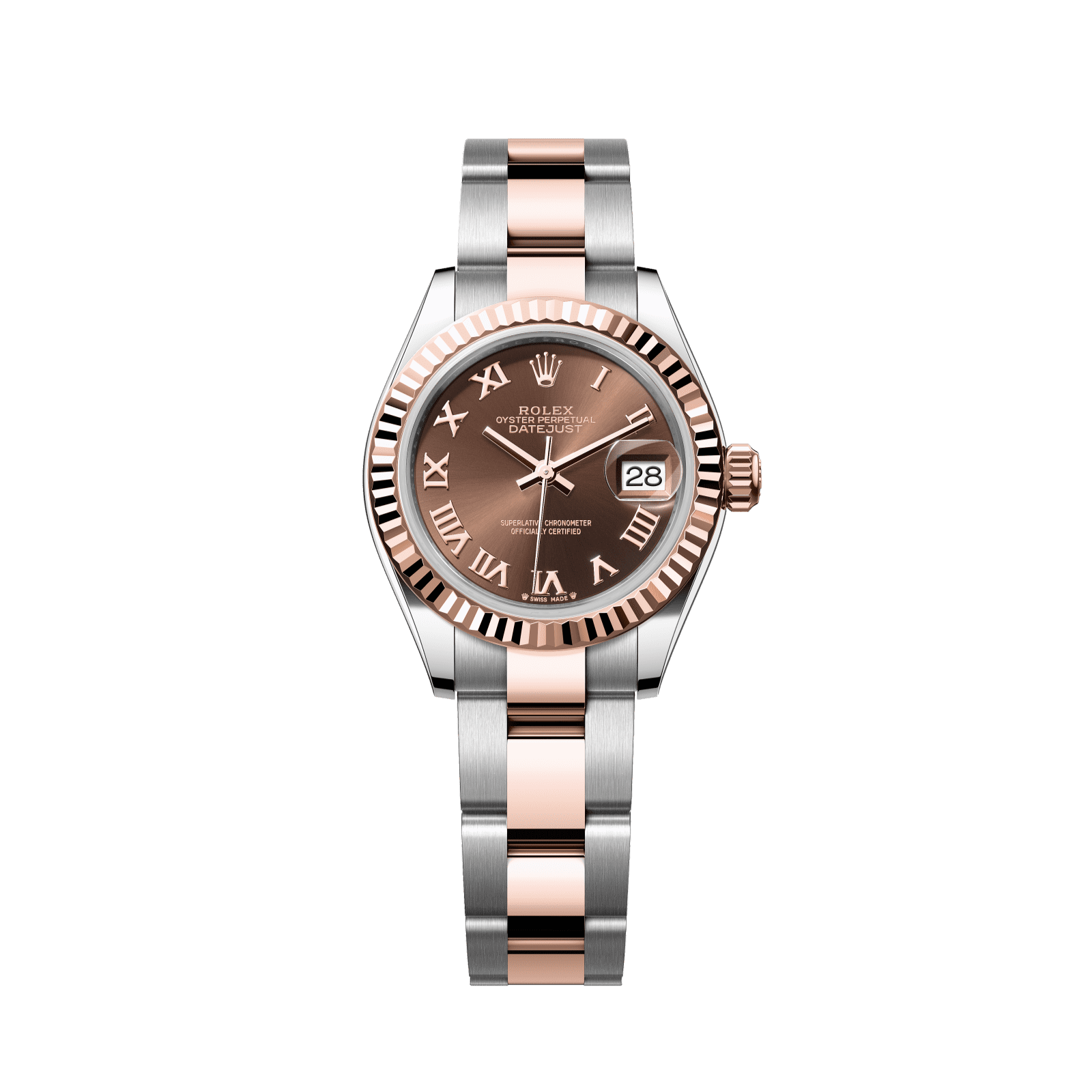 Rolex Lady-Datejust 28 mm Chocolate Dial Oystersteel and Everose Gold Oyster Bracelet 279171-0010 - WATCHXNYC