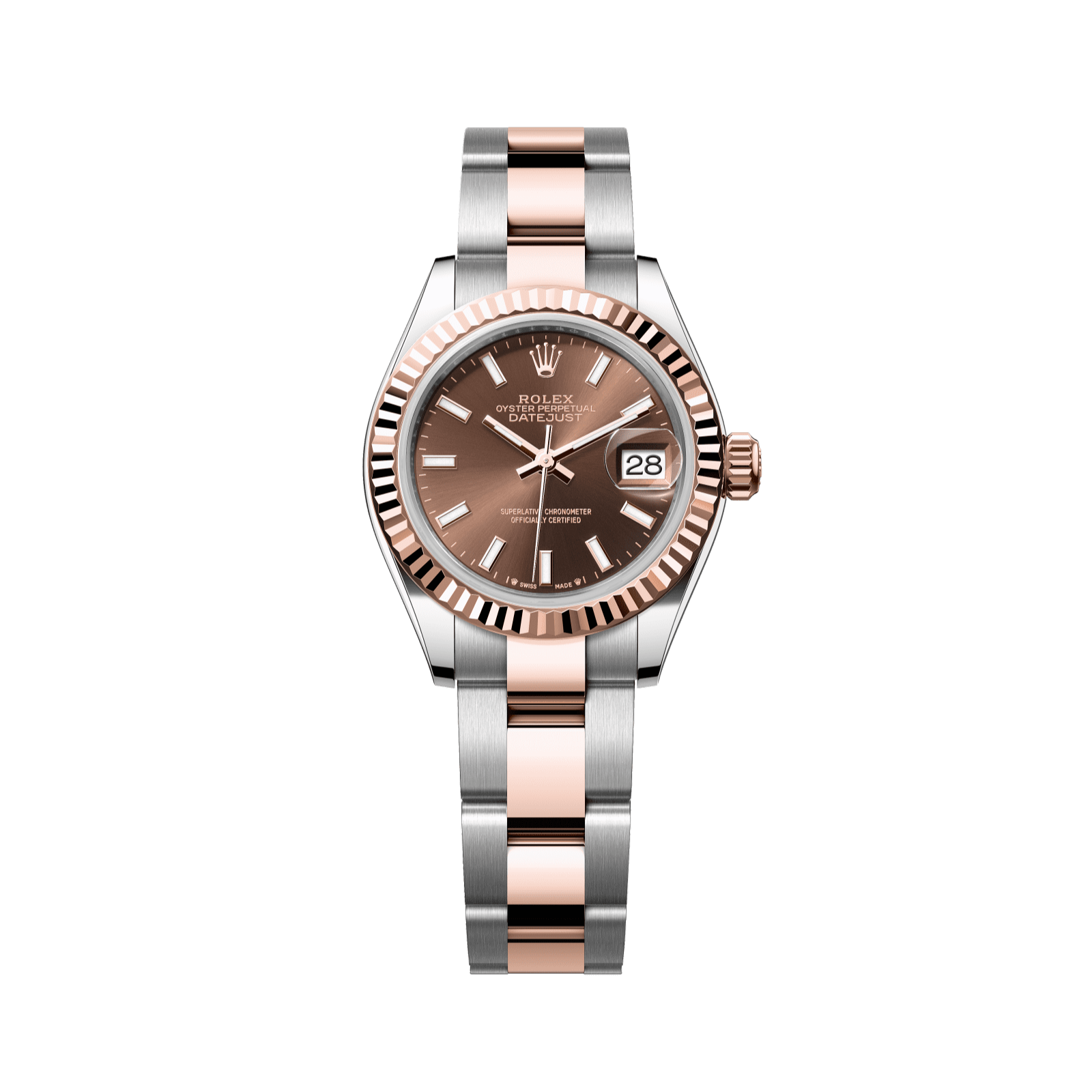 Rolex Lady-Datejust 28 mm Chocolate  Dial Oystersteel and Everose Gold Oyster Bracelet 279171-0018 - WATCHXNYC