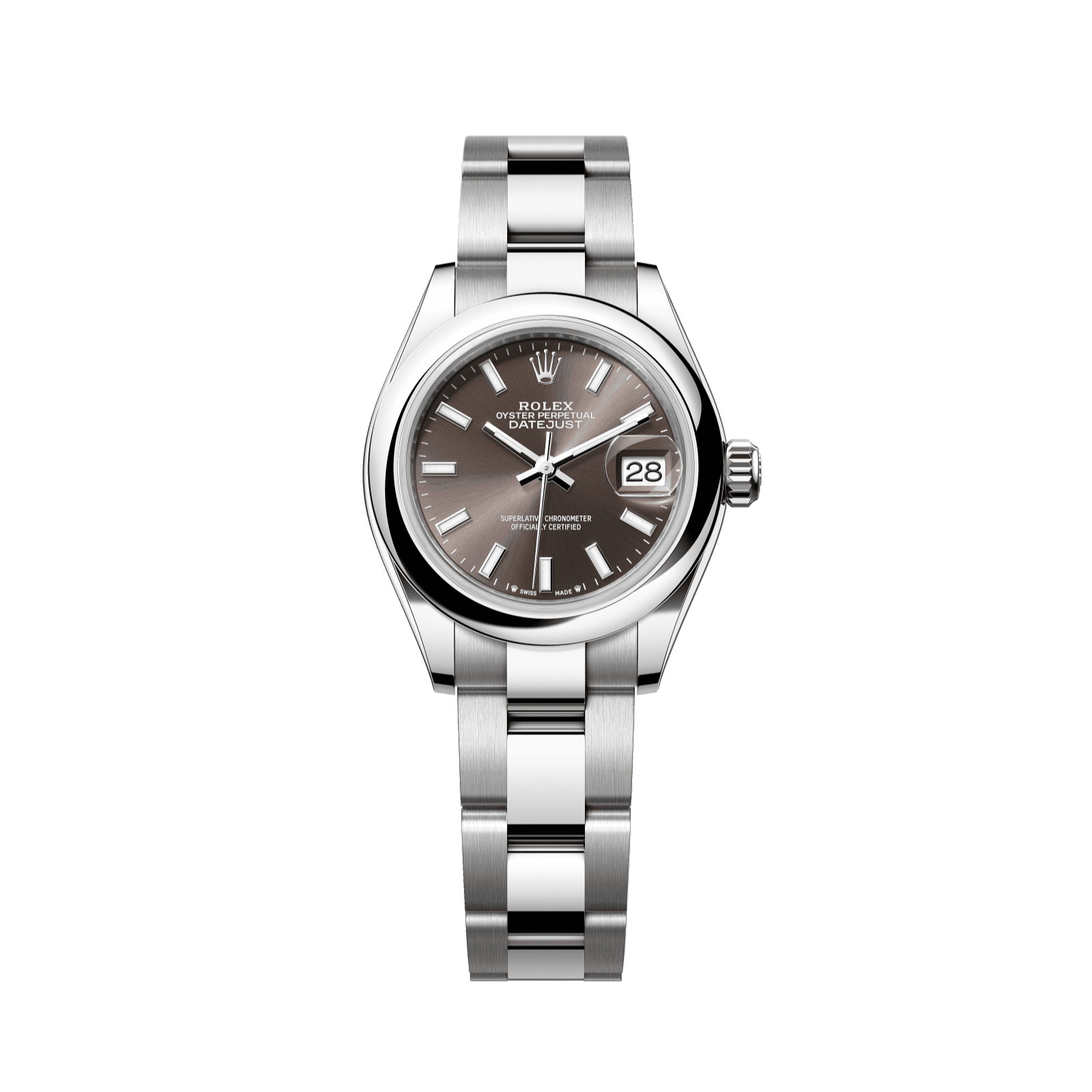 Rolex Lady-Datejust 28 mm Dark Grey Dial Oystersteel Oyster Bracelet 279160-0010 - WATCHXNYC