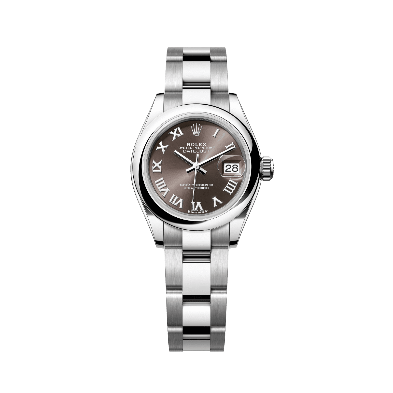 Rolex Lady-Datejust 28 mm Dark Grey  Dial Oystersteel Oyster Bracelet 279160-0012 - WATCHXNYC