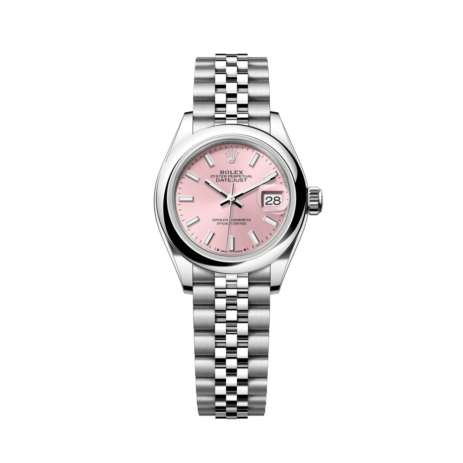 Rolex Lady-Datejust 28 mm Pink  Dial Oystersteel Jubilee Bracelet 279160-0001 - WATCHXNYC