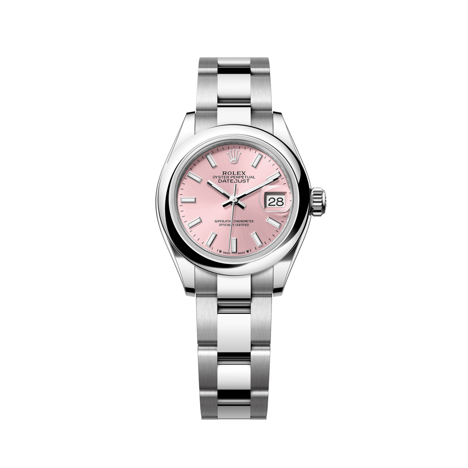 Rolex Lady-Datejust 28 mm Pink  Dial Oystersteel Oyster Bracelet 279160-0002 - WATCHXNYC