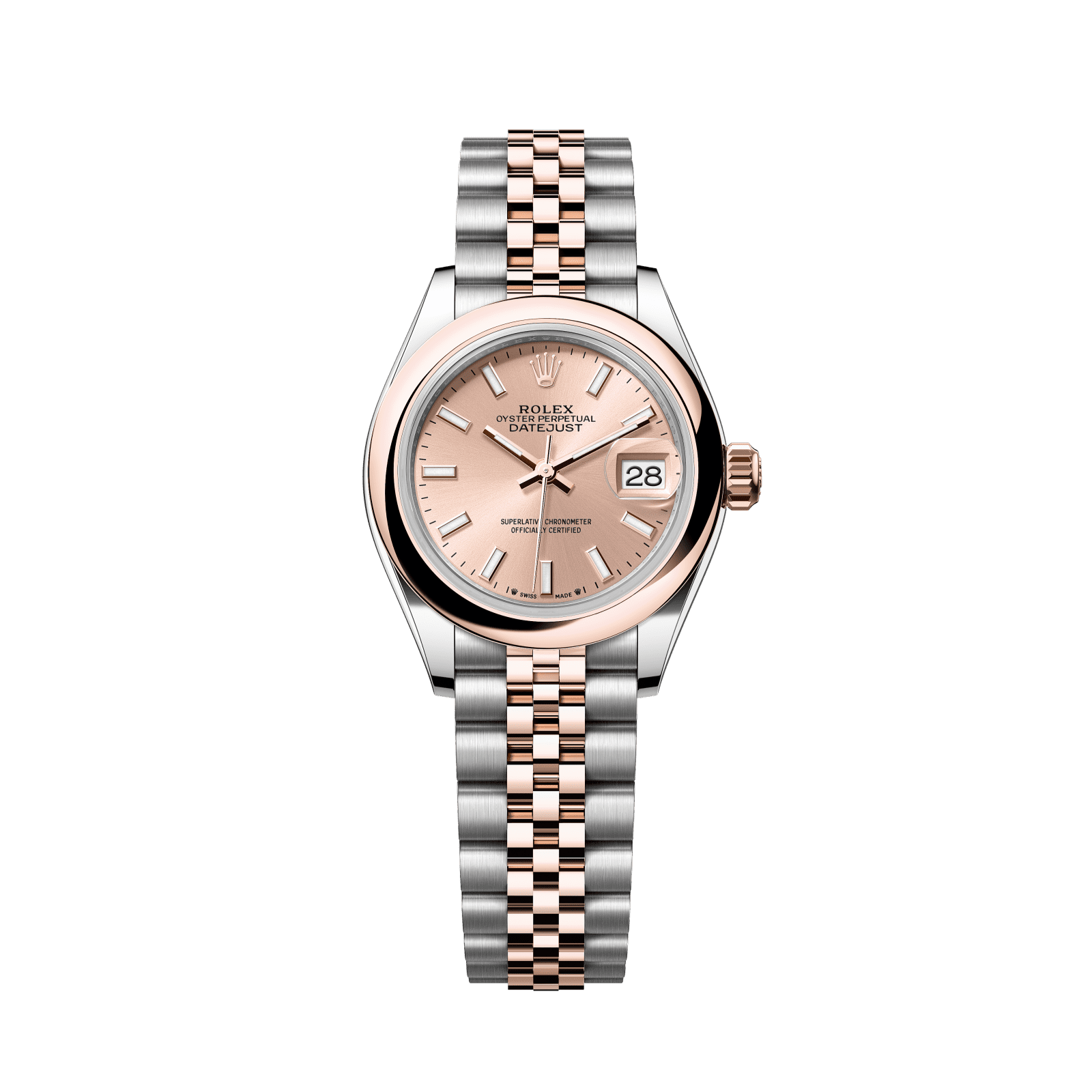 Rolex Lady-Datejust 28 mm RosÈ-Colour Dial Oystersteel and Everose Gold Jubilee Bracelet 279161-0023 - WATCHXNYC