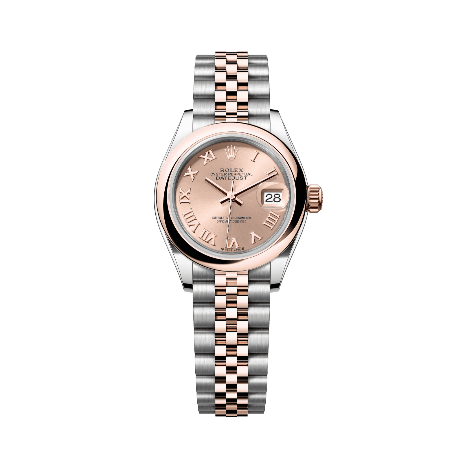 Rolex Lady-Datejust 28 mm RosÈ-Colour Dial Oystersteel and Everose Gold Jubilee Bracelet 279161-0025 - WATCHXNYC