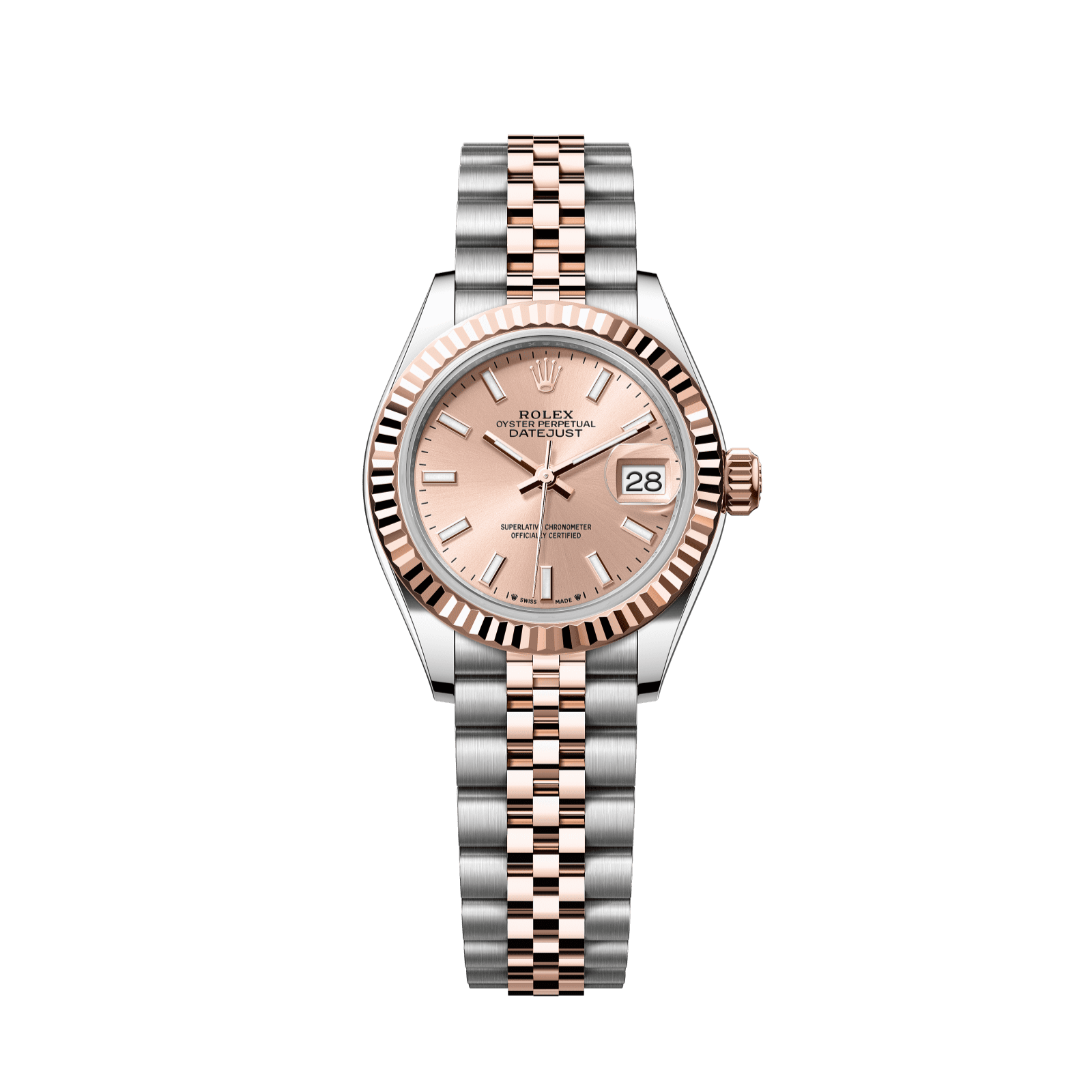 Rolex Lady-Datejust 28 mm RosÈ-Colour Dial Oystersteel and Everose Gold Jubilee Bracelet 279171-0023 - WATCHXNYC