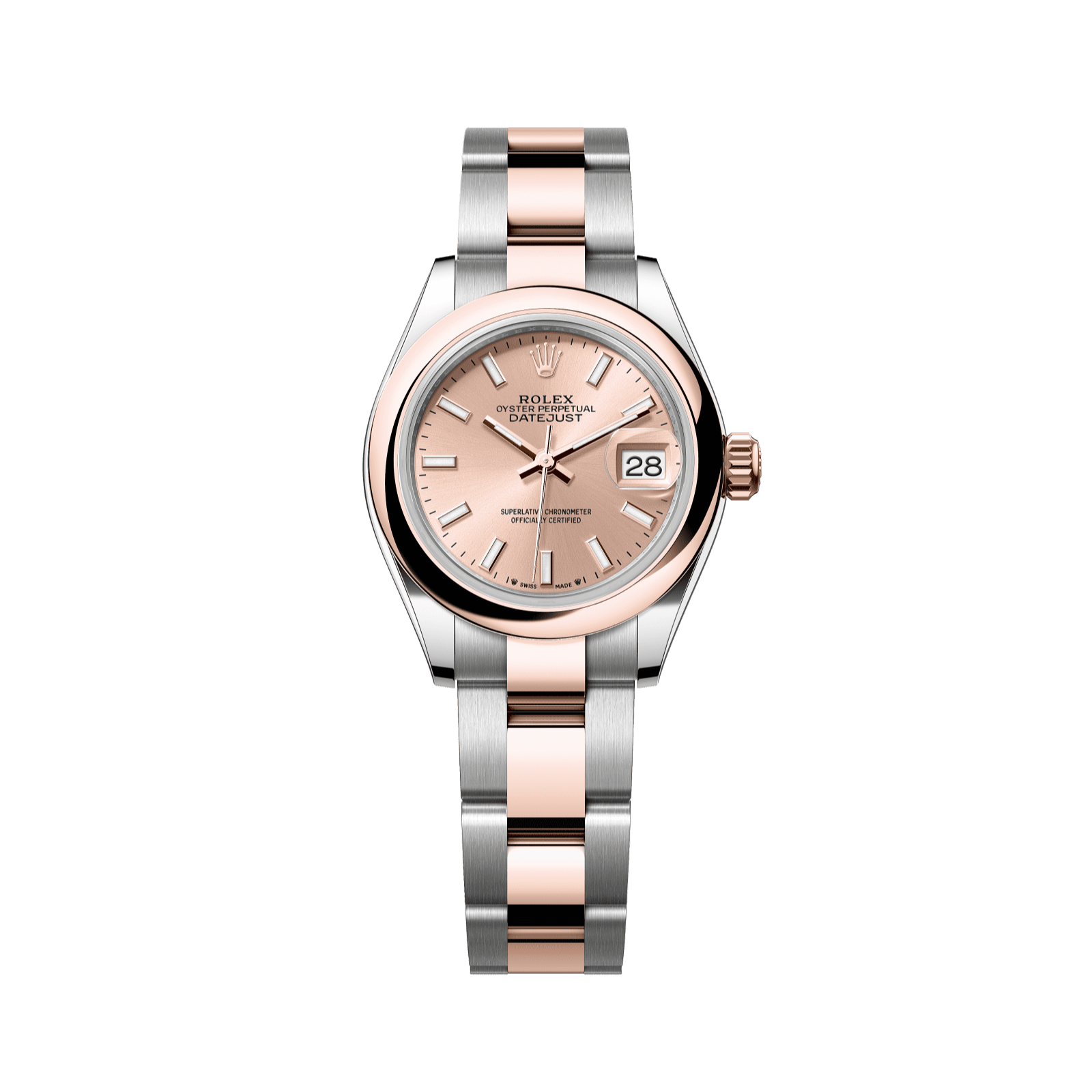 Rolex Lady-Datejust 28 mm RosÈ-Colour Dial Oystersteel and Everose Gold Oyster Bracelet 279161-0024 - WATCHXNYC