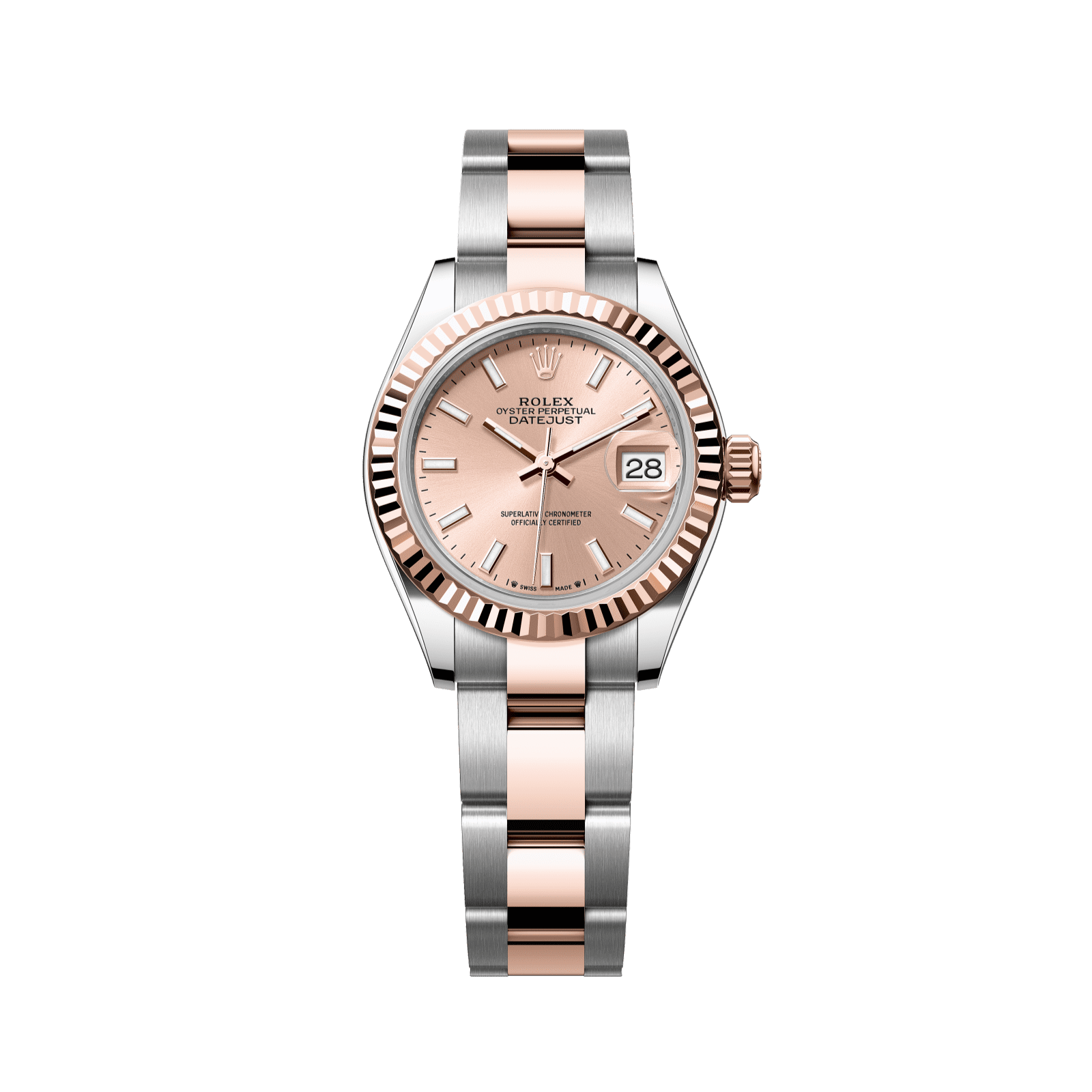 Rolex Lady-Datejust 28 mm RosÈ-Colour Dial Oystersteel and Everose Gold Oyster Bracelet 279171-0024 - WATCHXNYC