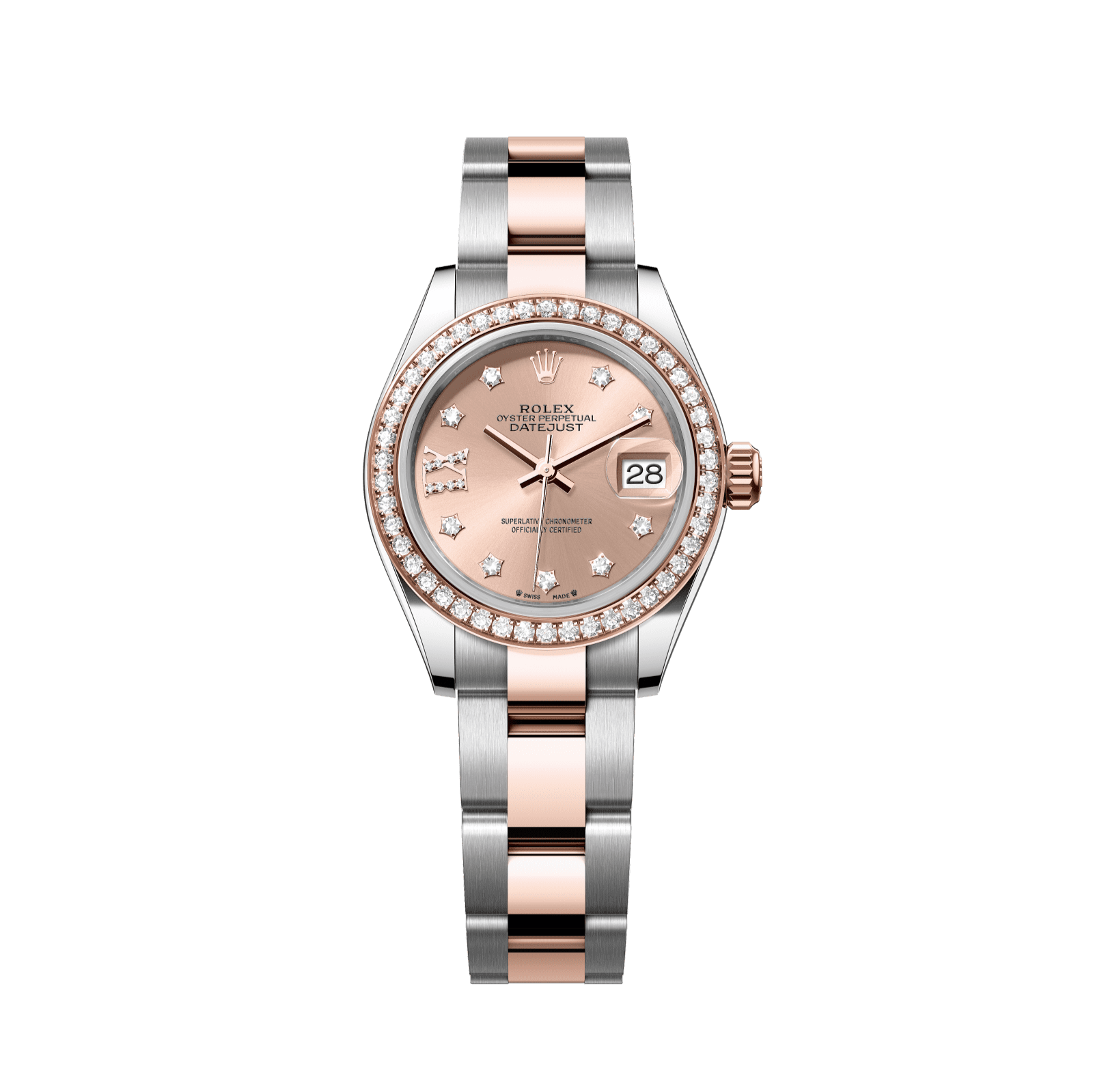 Rolex Lady-Datejust 28 mm RosÈ-Colour Set With Diamonds Dial Oystersteel and Everose Gold Oyster Bracelet 279381rbr-0028 - WATCHXNYC