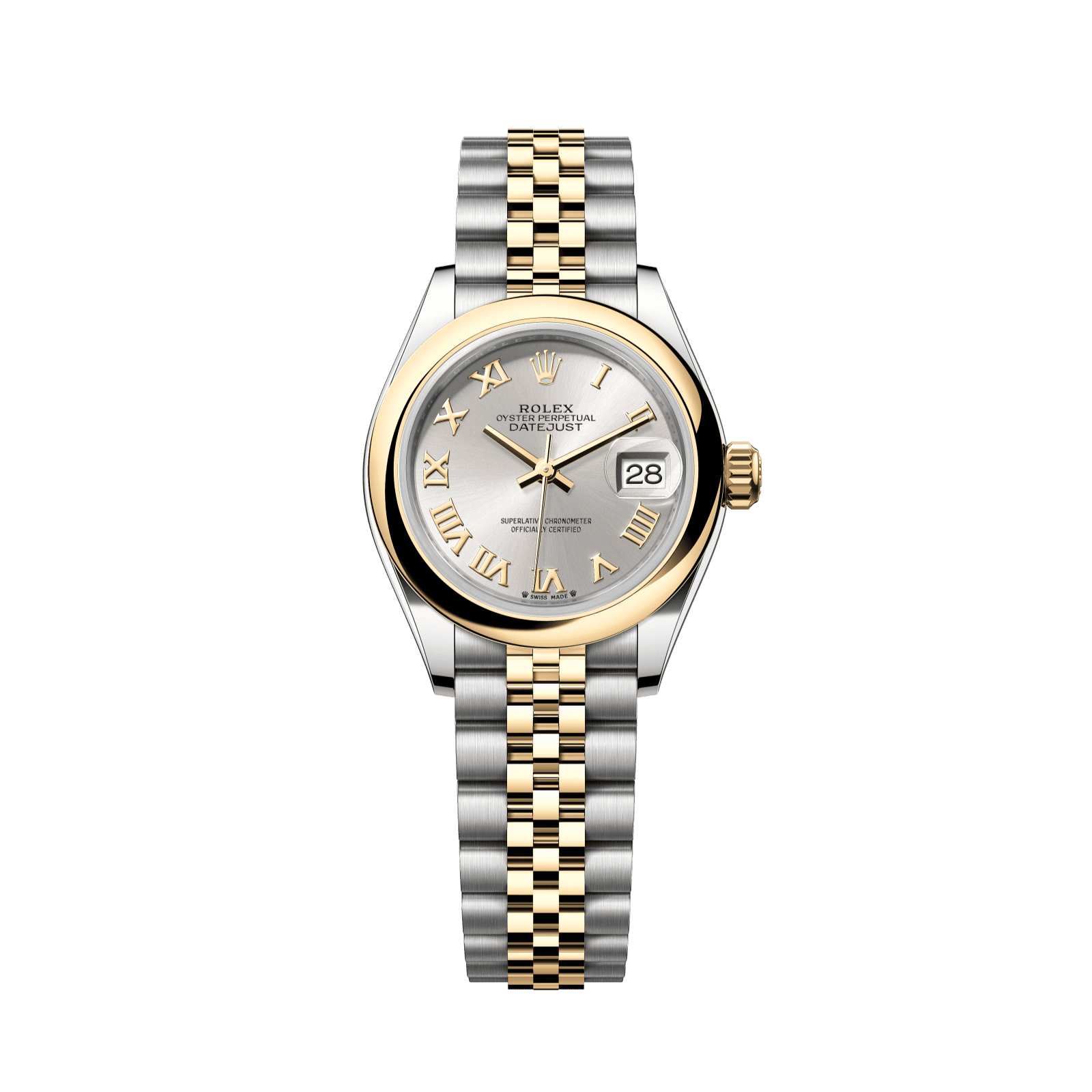 Rolex Lady-Datejust 28 mm Silver Dial Oystersteel and 18k Yellow Gold Jubilee Bracelet 279163-0005 - WATCHXNYC