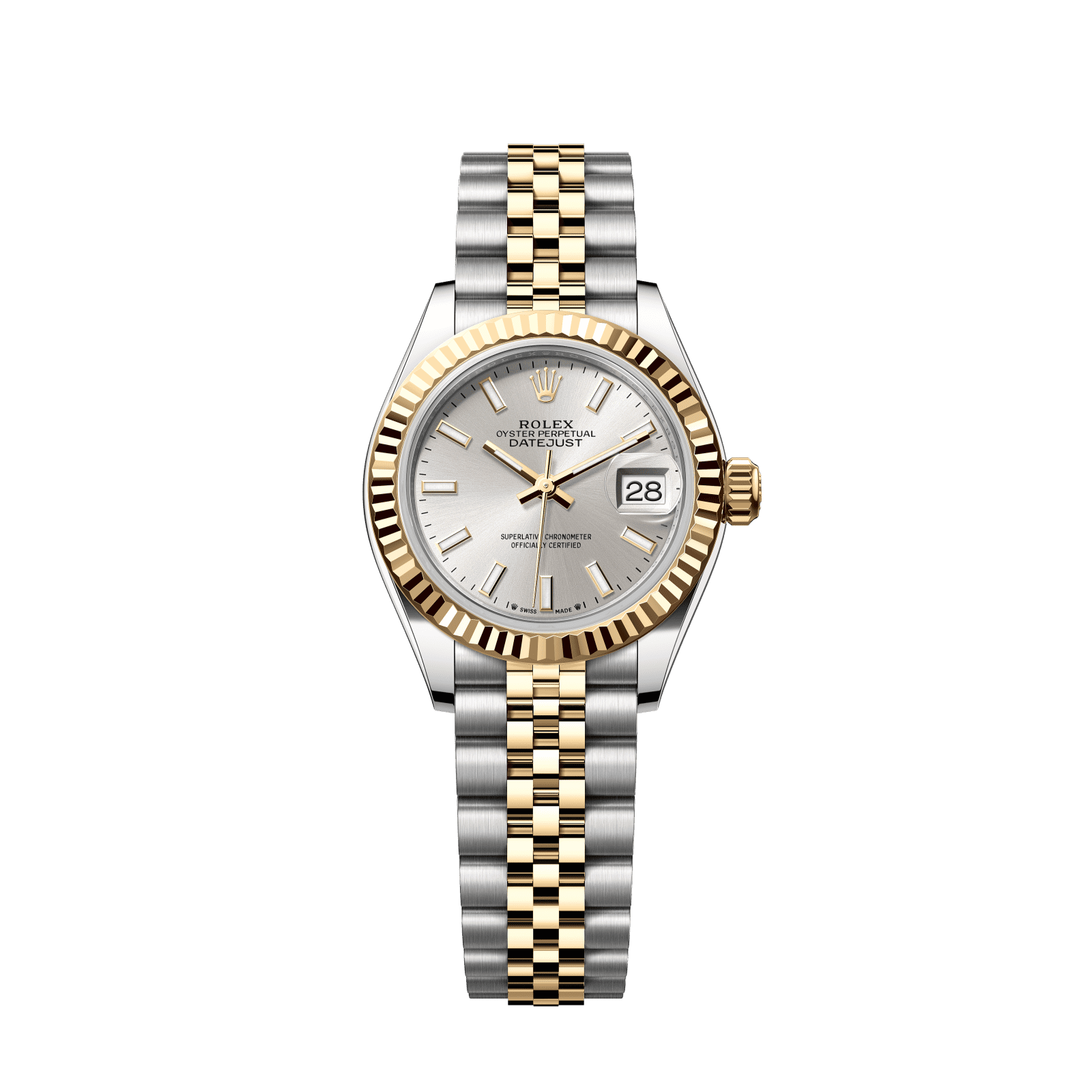Rolex Lady-Datejust 28 mm Silver Dial Oystersteel and 18k Yellow Gold Jubilee Bracelet 279173-0019 - WATCHXNYC