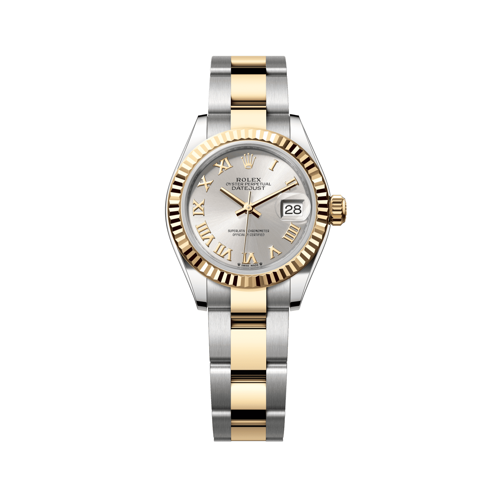 Rolex Lady-Datejust 28 mm Silver Dial Oystersteel and 18k Yellow Gold Oyster Bracelet 279173-0006 - WATCHXNYC