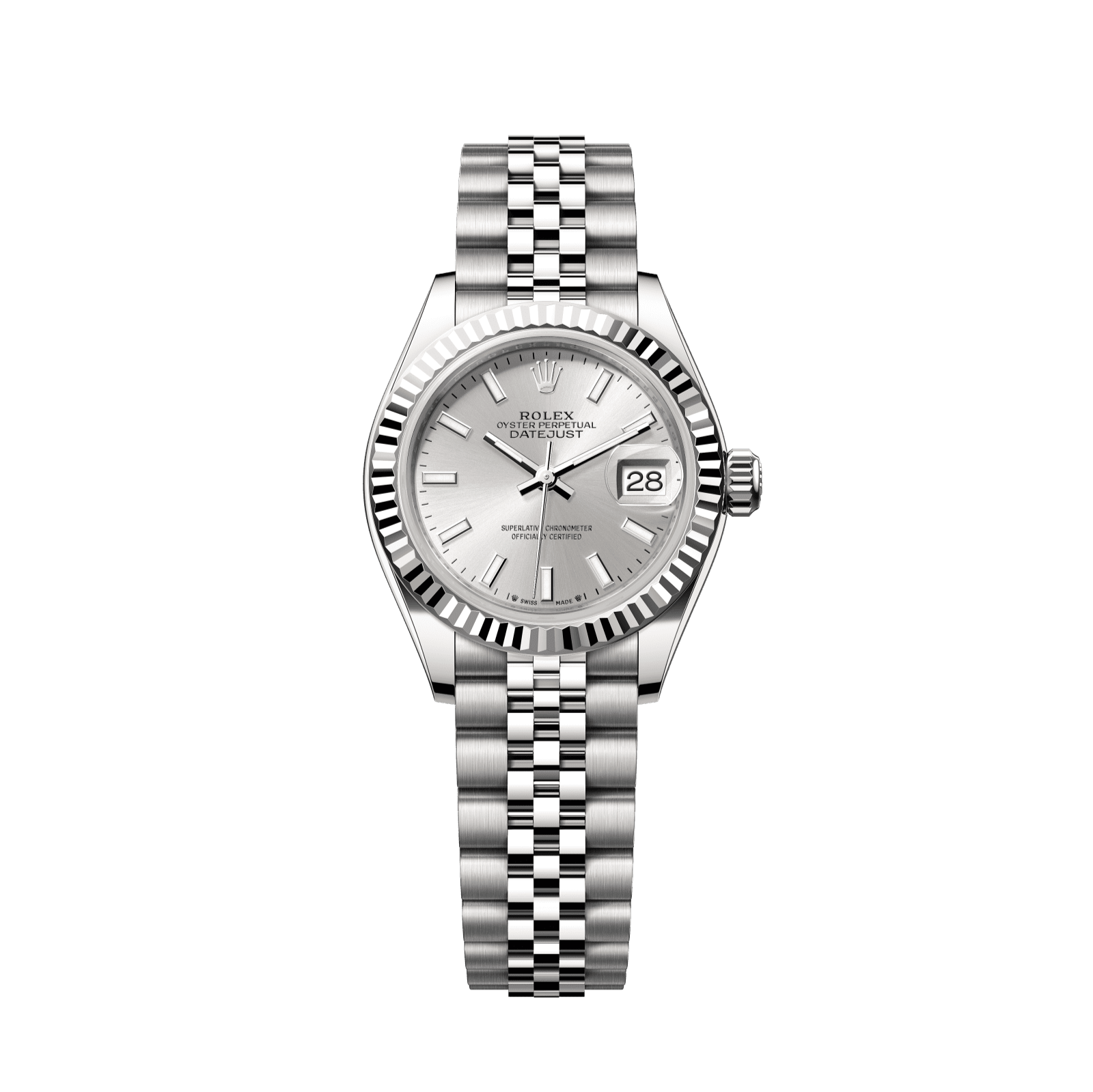 Rolex Lady-Datejust 28 mm Silver  Dial Oystersteel and White Gold Jubilee Bracelet 279174-0005 - WATCHXNYC