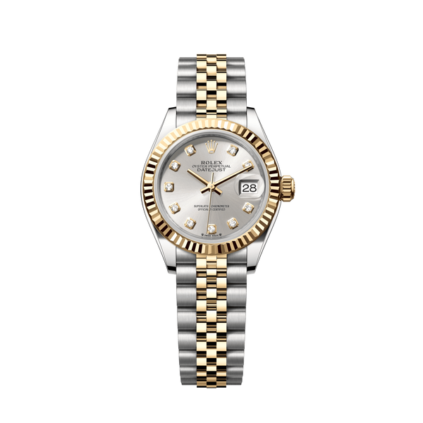 ROLEX Datejust ローレックス　デートジャスト　ダイヤルと針セット Rolex Lady-Datejust 28 mm Silver Set With Diamonds Dial Oystersteel an