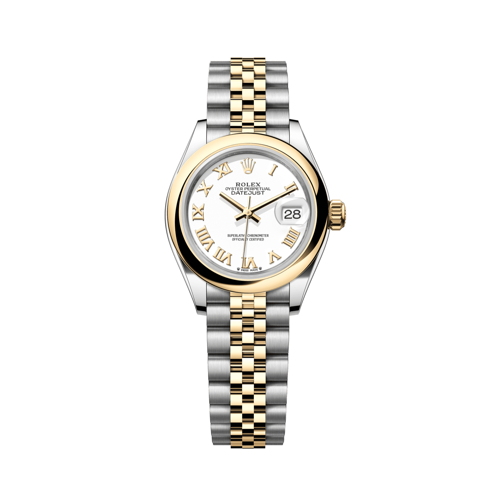 Rolex Lady-Datejust 28 mm White Dial Oystersteel and 18k Yellow Gold Jubilee Bracelet 279163-0023 - WATCHXNYC