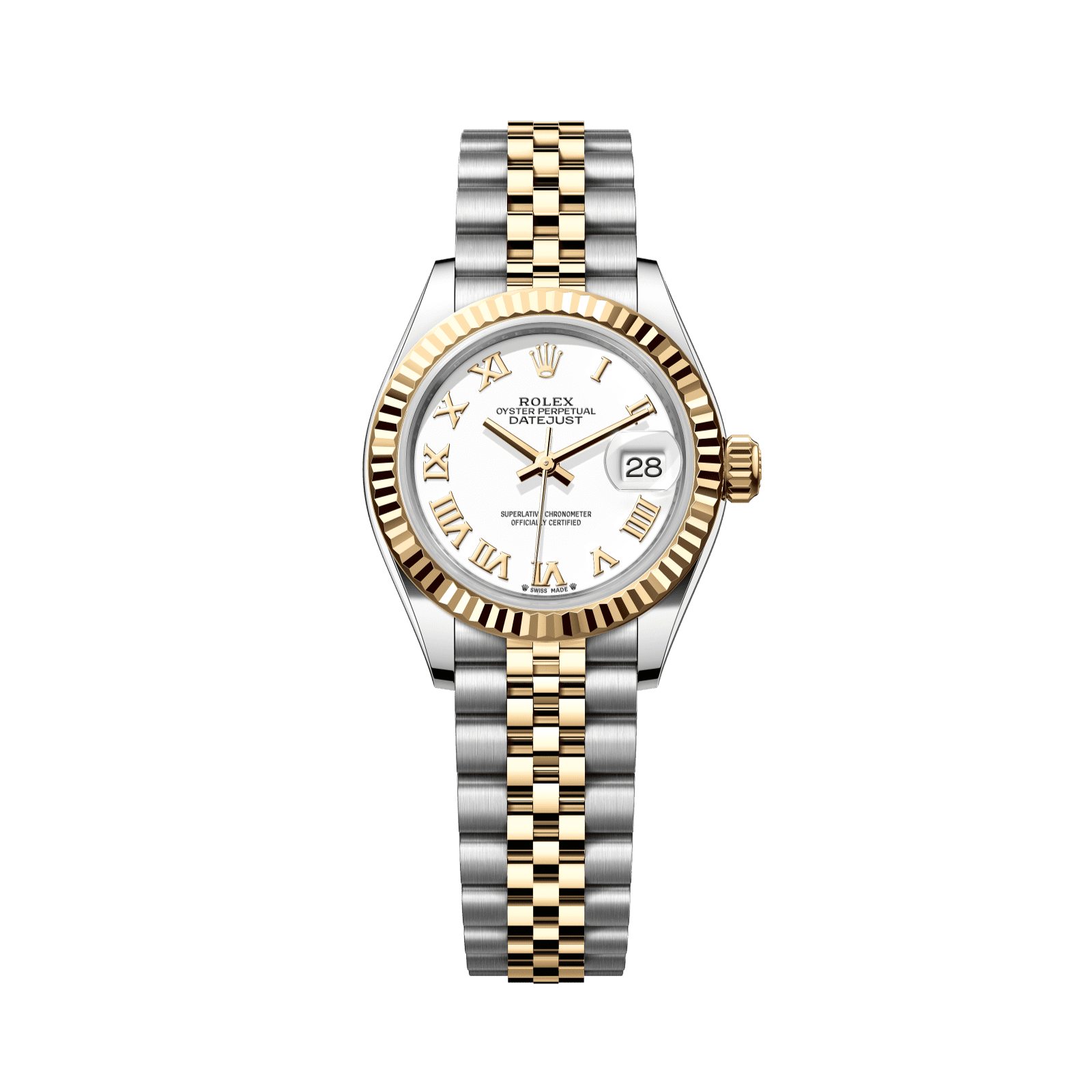 Rolex Lady-Datejust 28 mm White Dial Oystersteel and 18k Yellow Gold Jubilee Bracelet 279173-0023 - WATCHXNYC