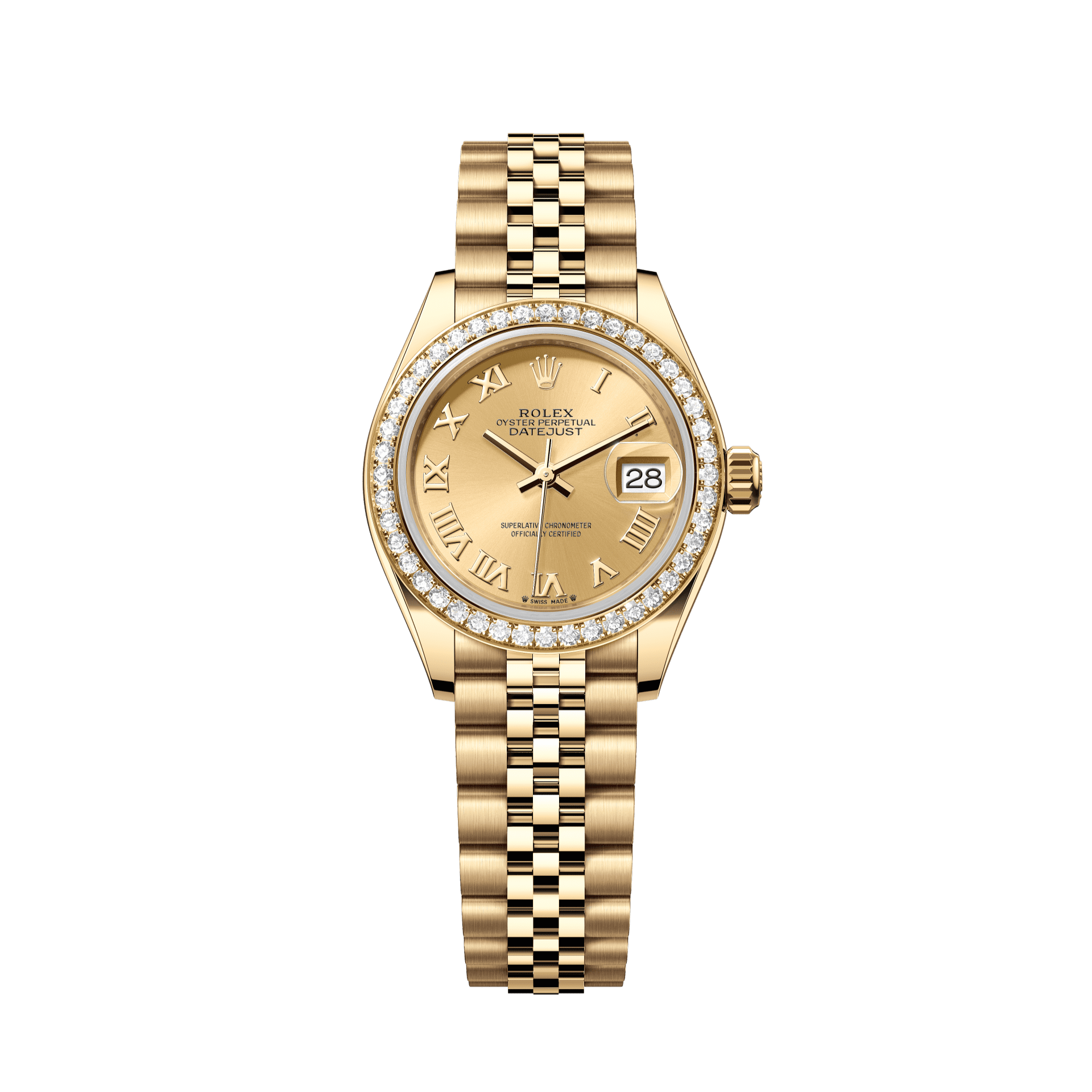 Rolex Oyster 28 mm Champagne Dial 18k Yellow Gold Jubilee Bracelet. 279138rbr-0022 - WATCHXNYC