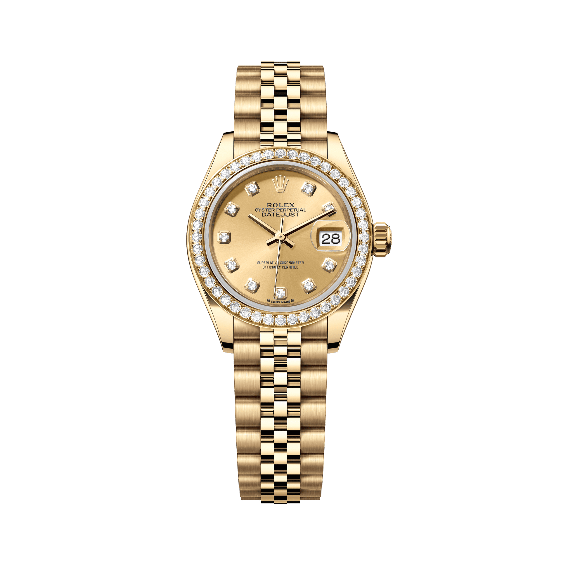 Rolex Oyster 28 mm Champagne Dial 18k Yellow Gold Jubilee Bracelet. 279138rbr-0024 - WATCHXNYC