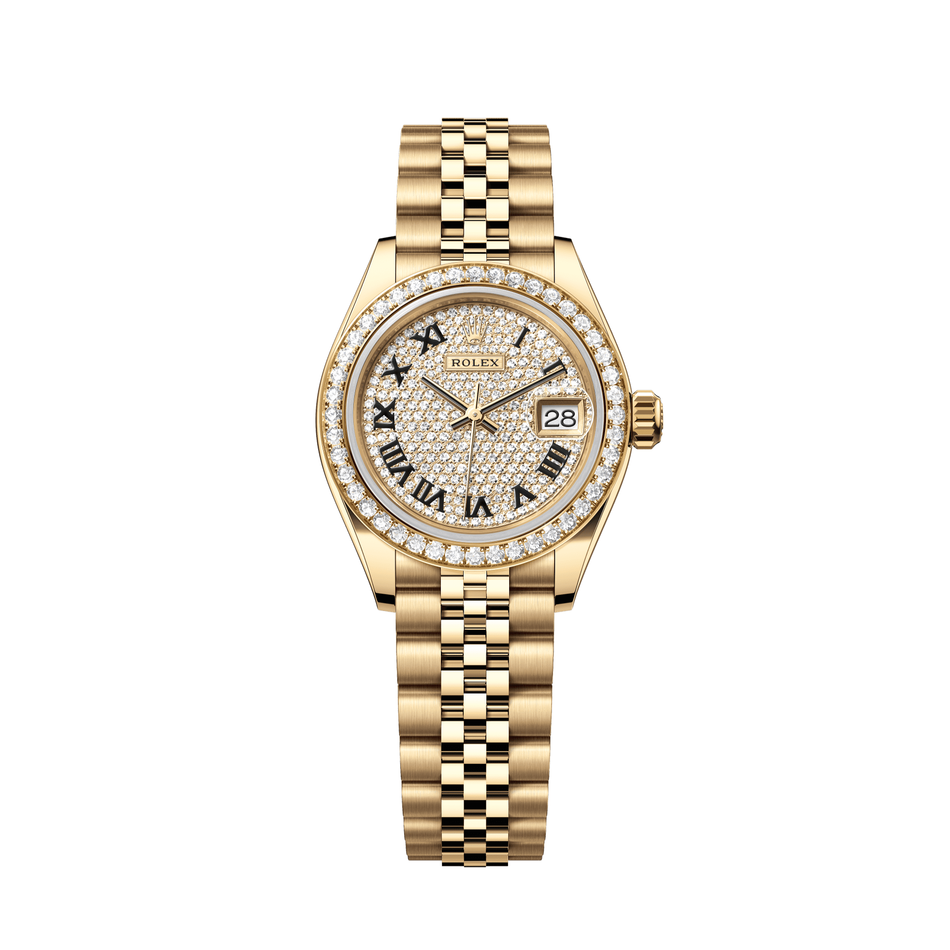 Rolex Oyster 28 mm Diamond-Paved Dial 18k Yellow Gold Jubilee Bracelet. 279138rbr-0030 - WATCHXNYC