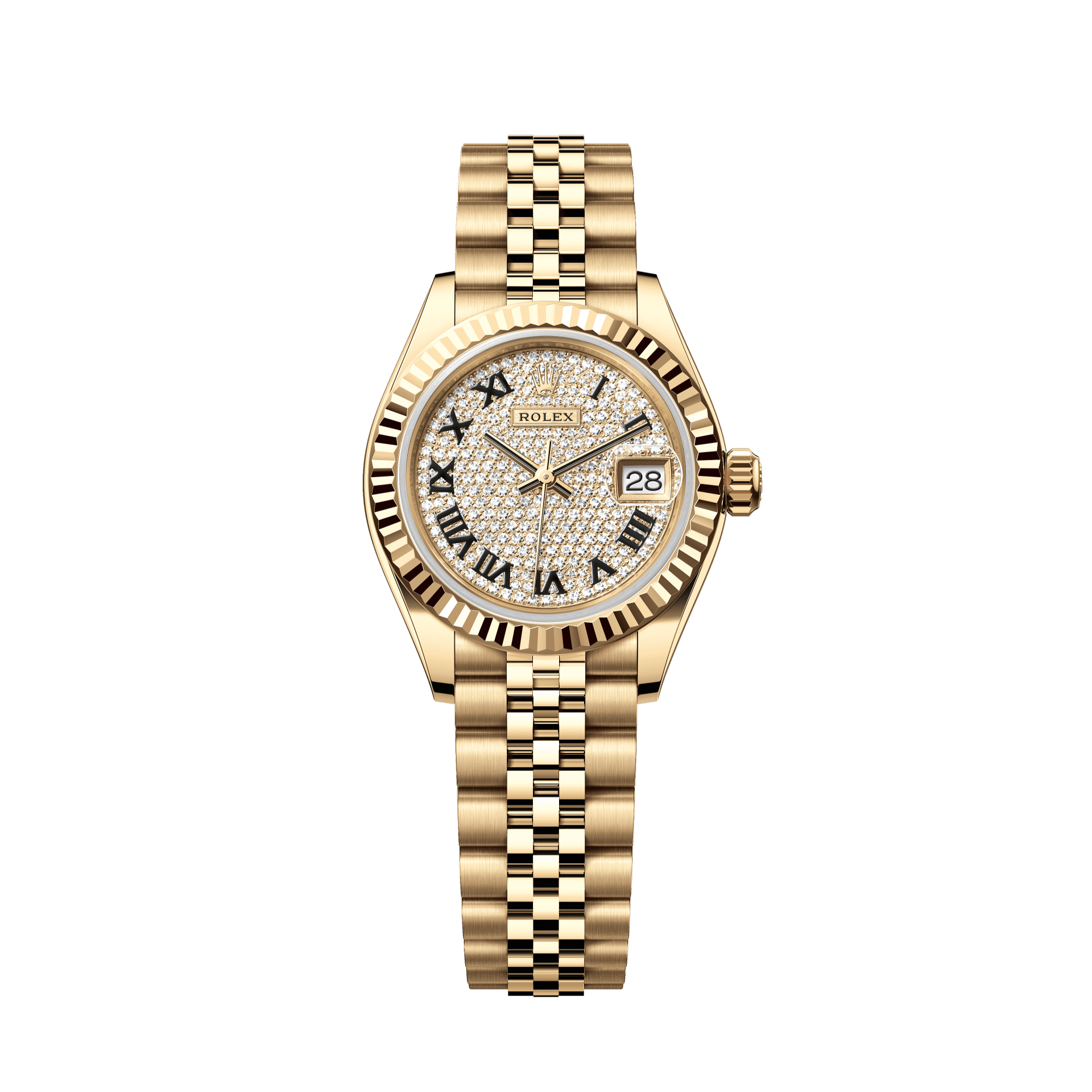 Rolex Oyster 28 mm Diamond-Paved Dial 18k Yellow Gold Jubilee Bracelet. 279178-0032 - WATCHXNYC
