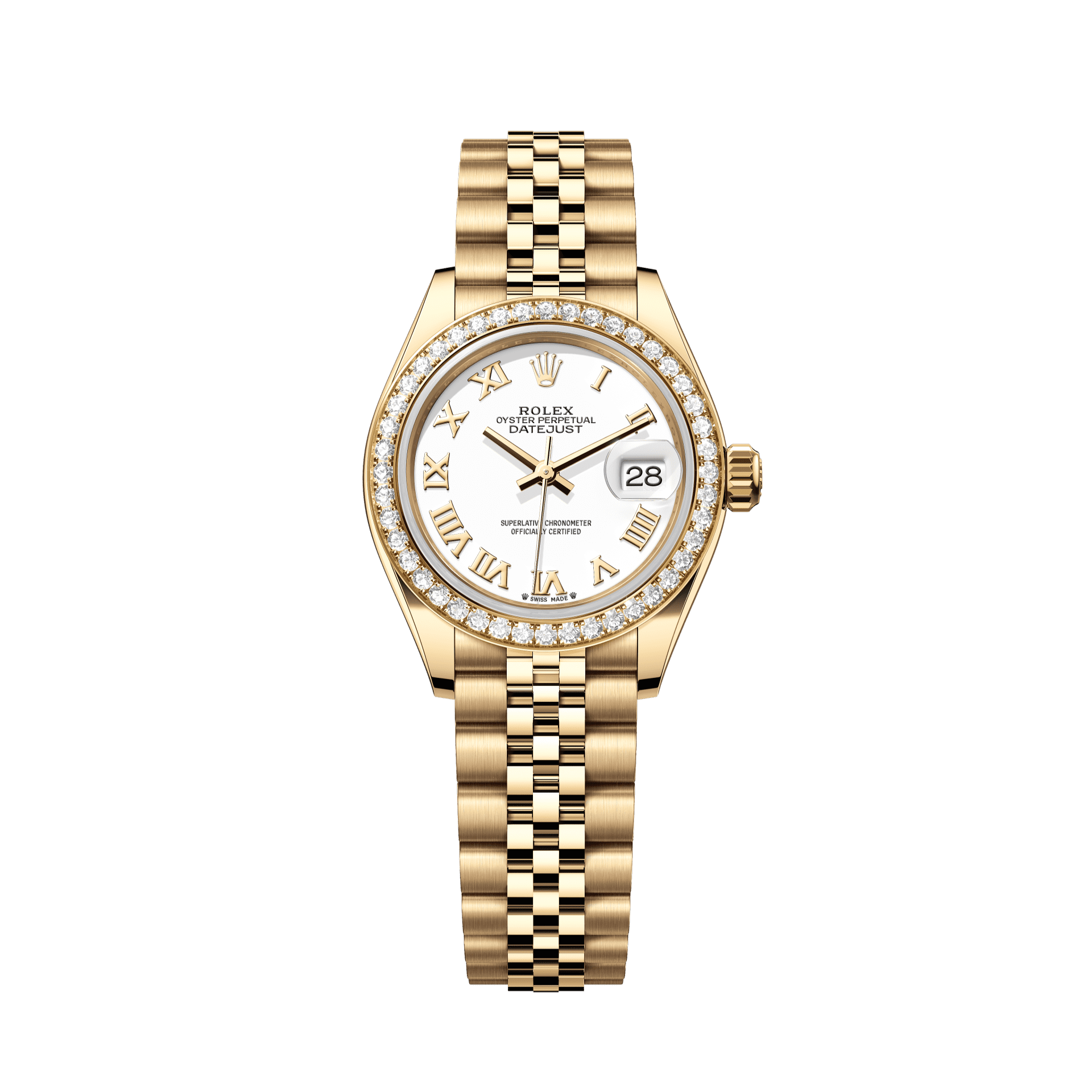 Rolex Oyster 28 mm White Dial 18k Yellow Gold Jubilee Bracelet. 279138rbr-0032 - WATCHXNYC